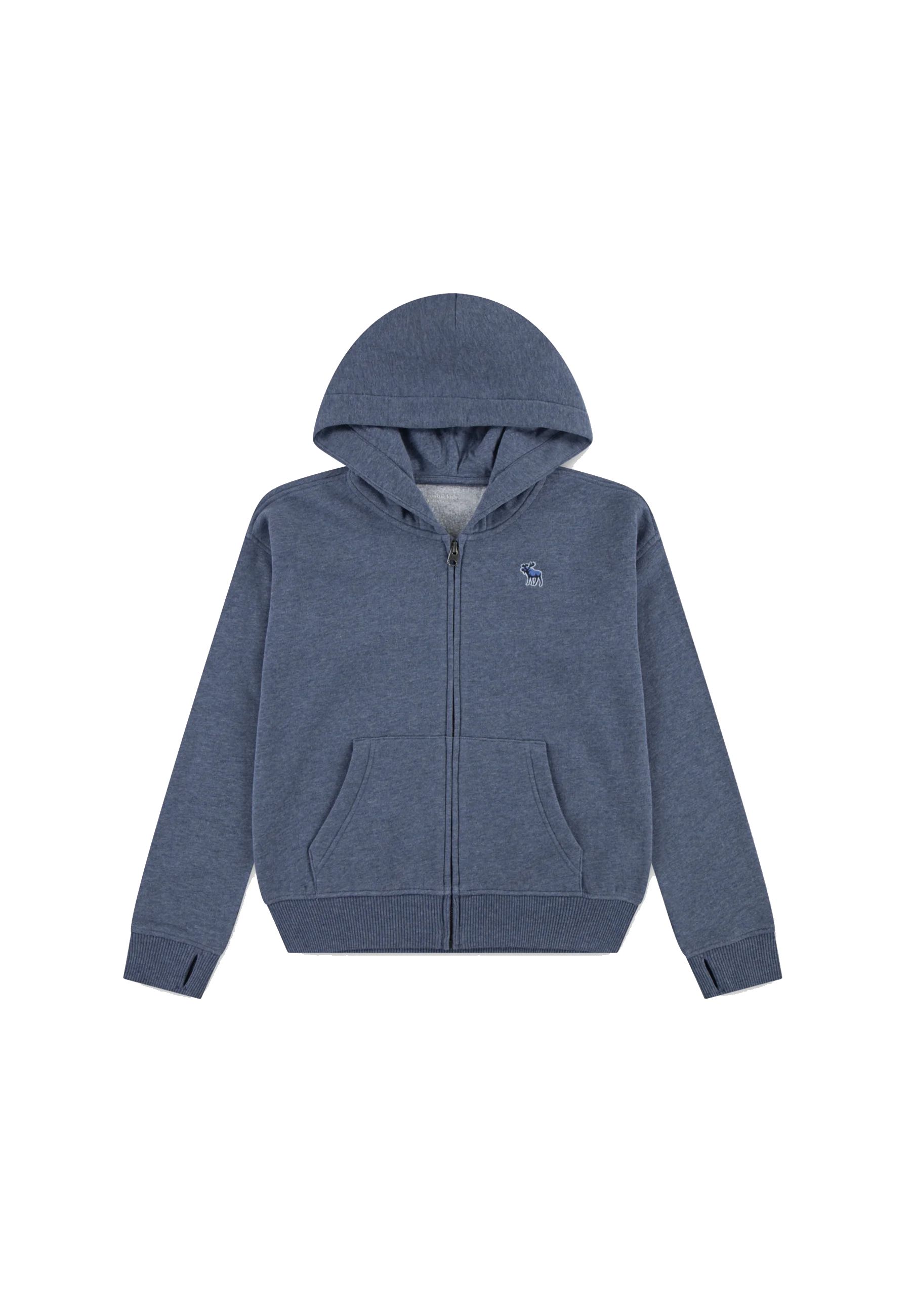 Felpa con cappuccio e zip intera grigia