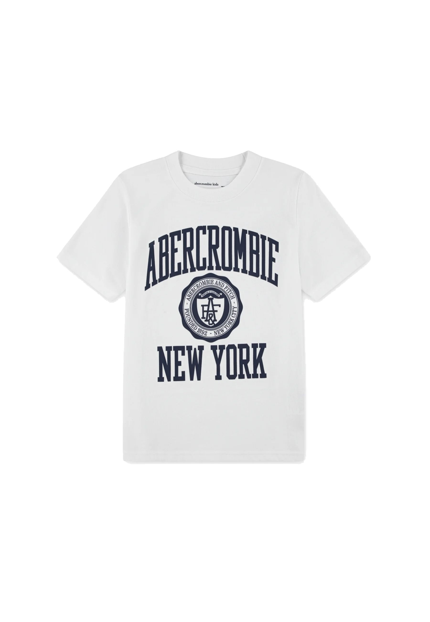 T-shirt bianca a girocollo con stampa