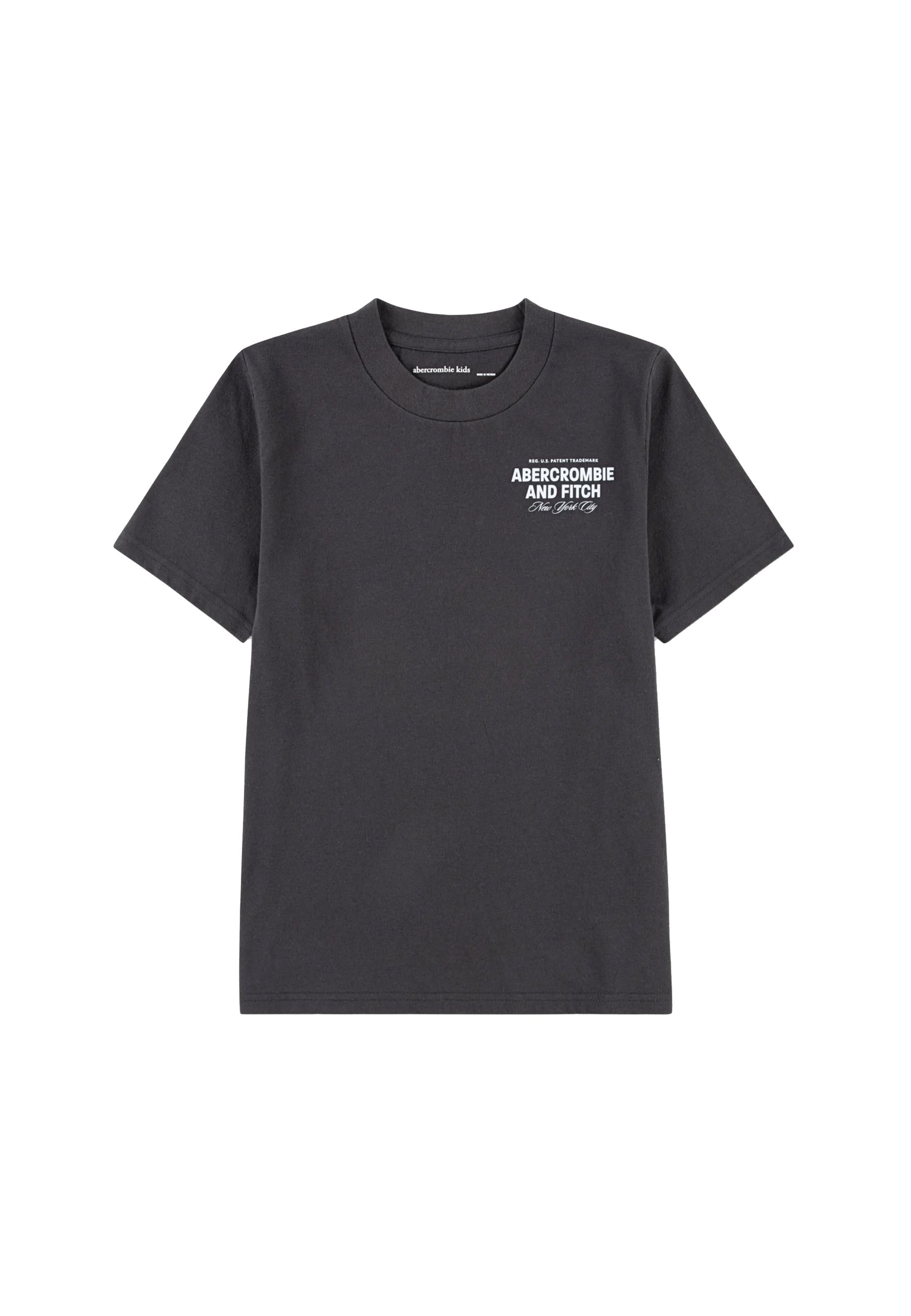 T-shirt girocollo a costine city stack blu