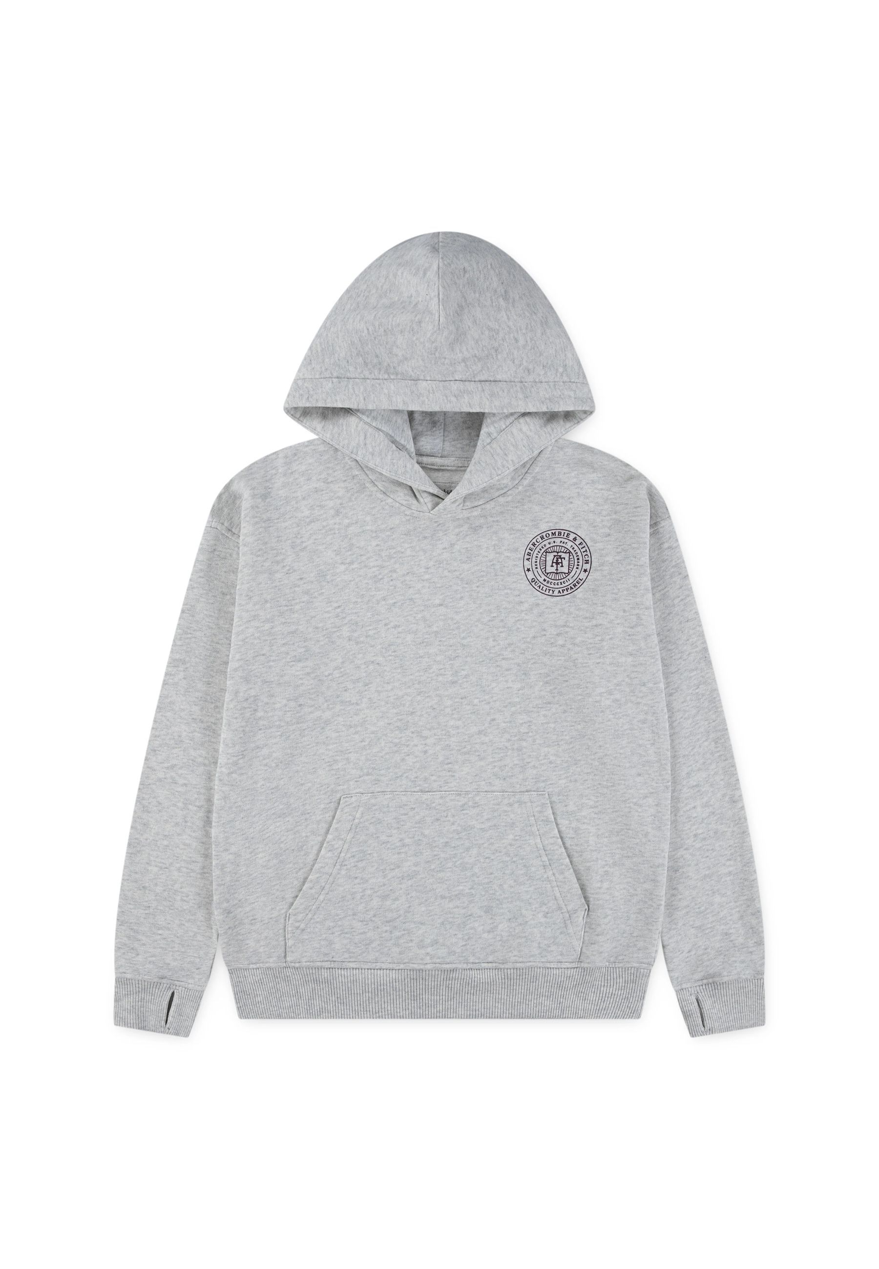 Felpa grigio chiaro con cappuccio 
