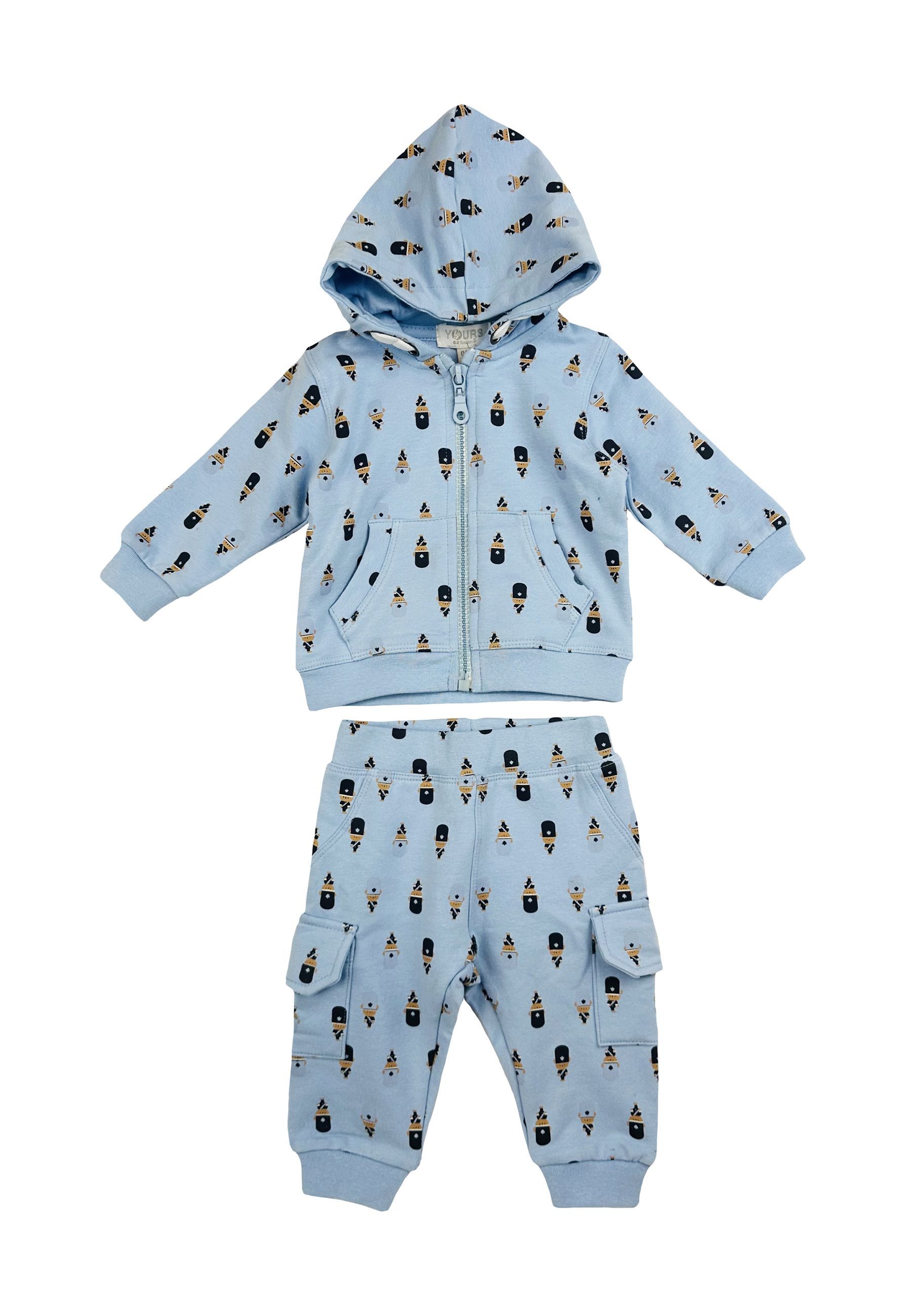 Completo Sportivo felpa Cappuccio full Zip con pantalone blu