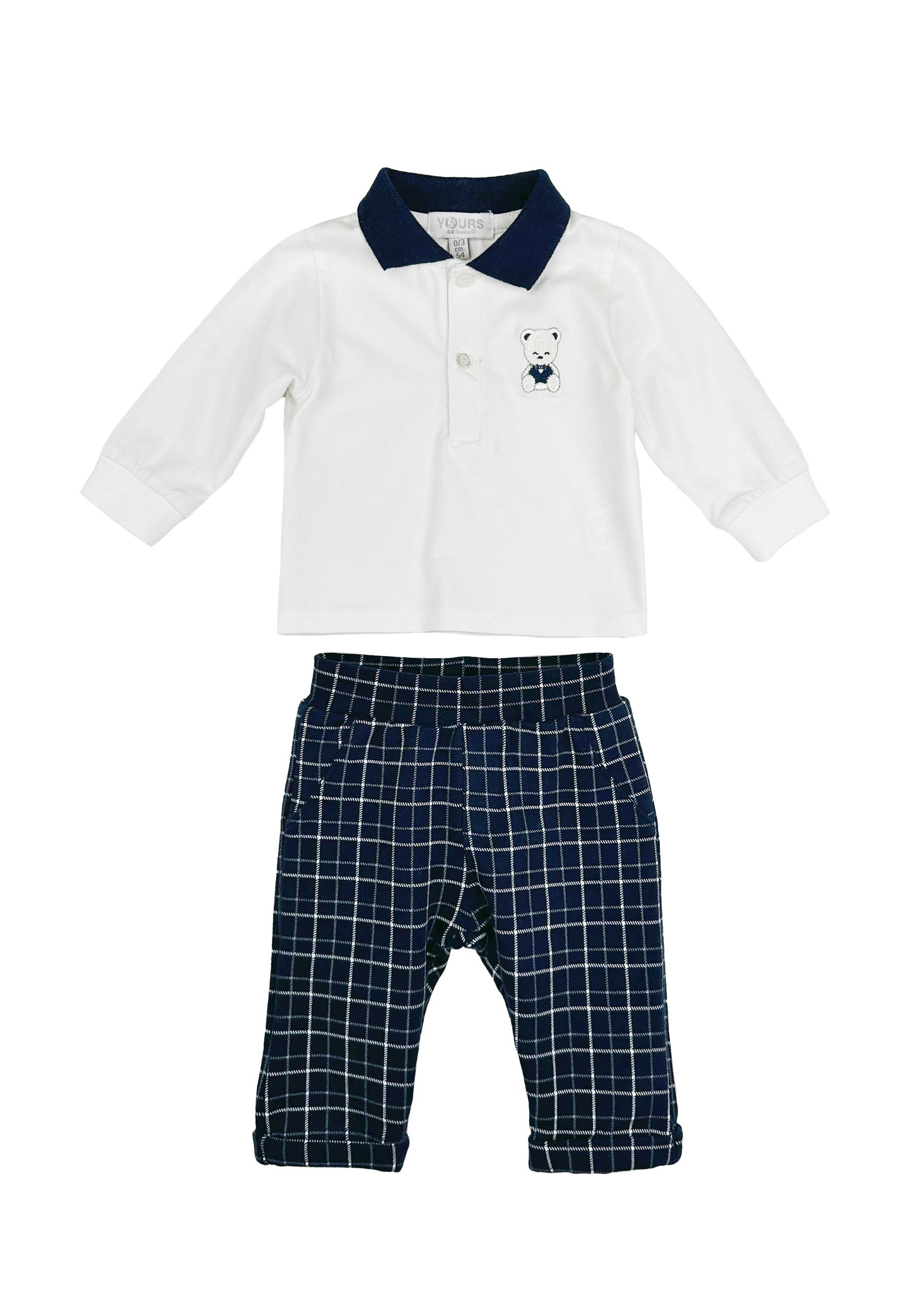 Completo Sportivo polo e pantalone celeste e Blu