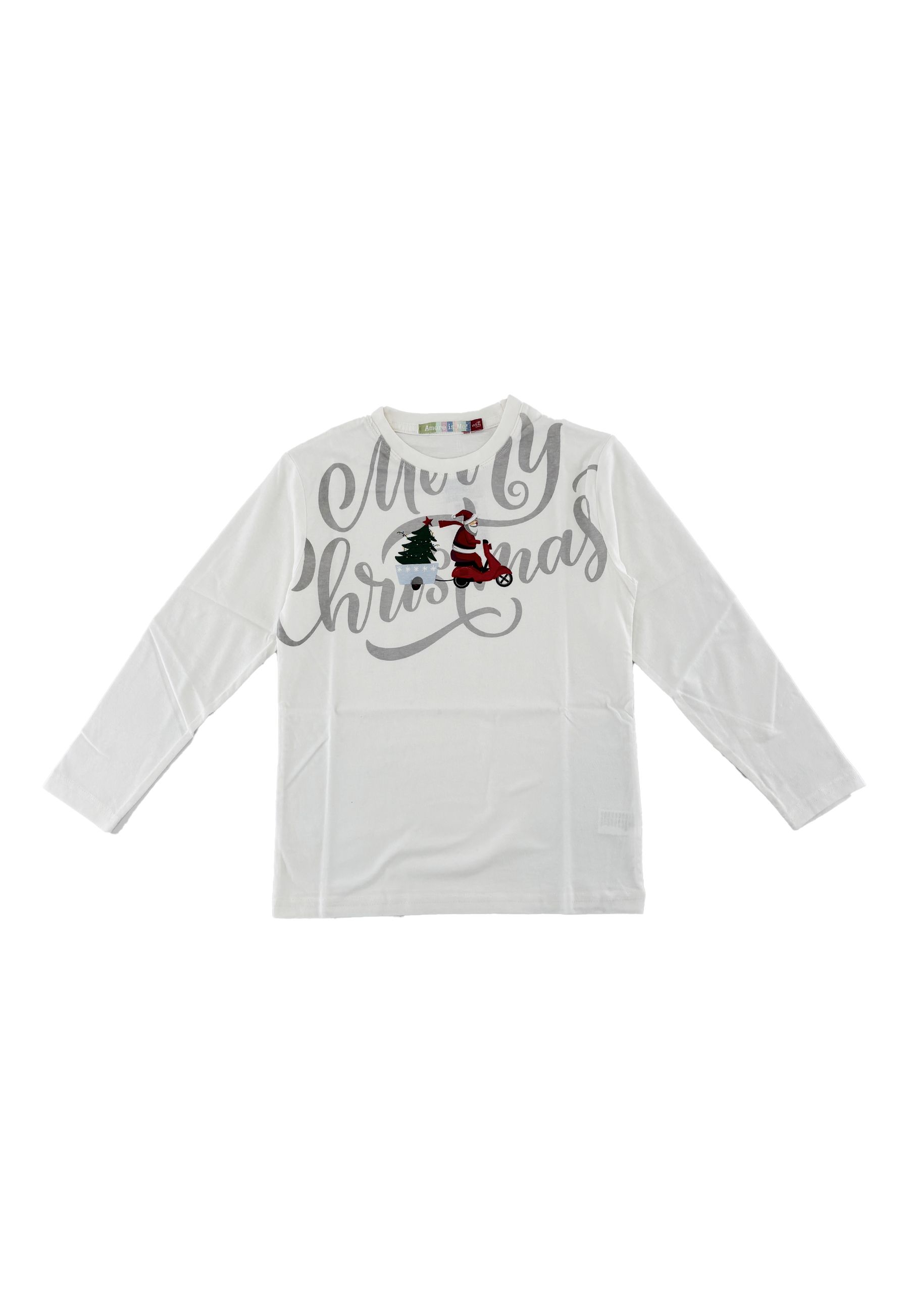 T-shirt girocollo tema Natalizio Bianca