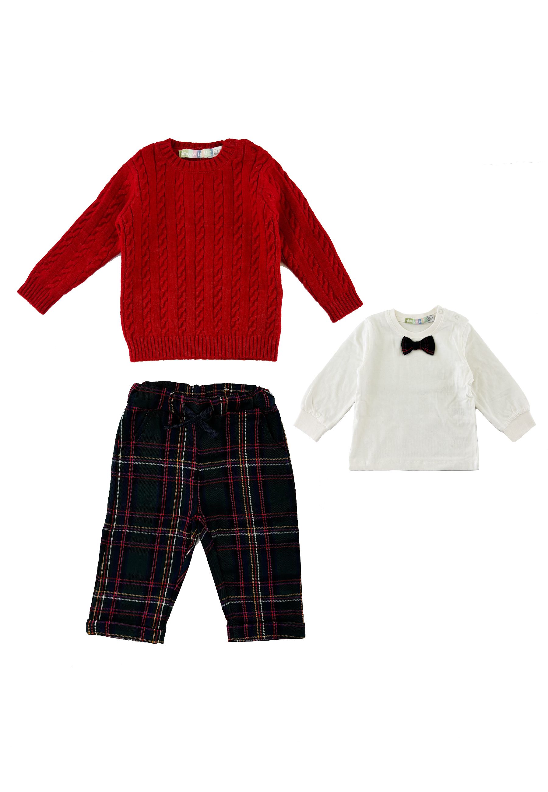 Completo Sportivo set tema Natalizio maglioncino pantalone t-shirt