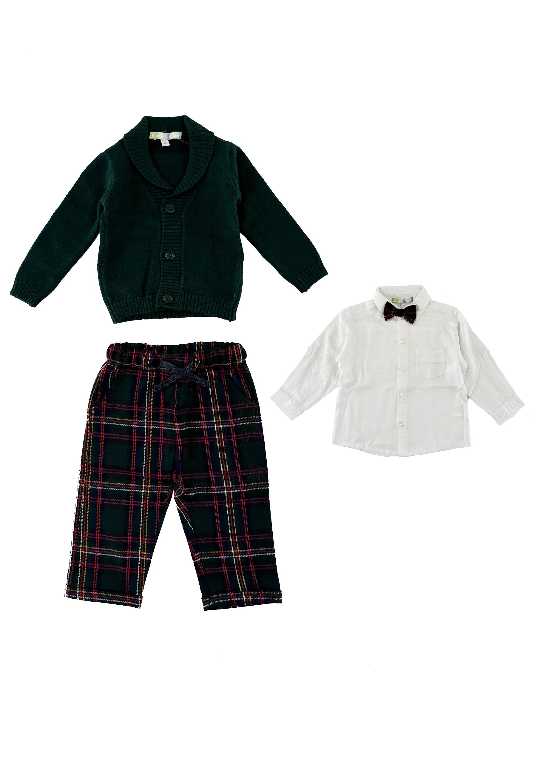 Completo Sportivo set tema Natalizio Cardigan pantalone t-shirt