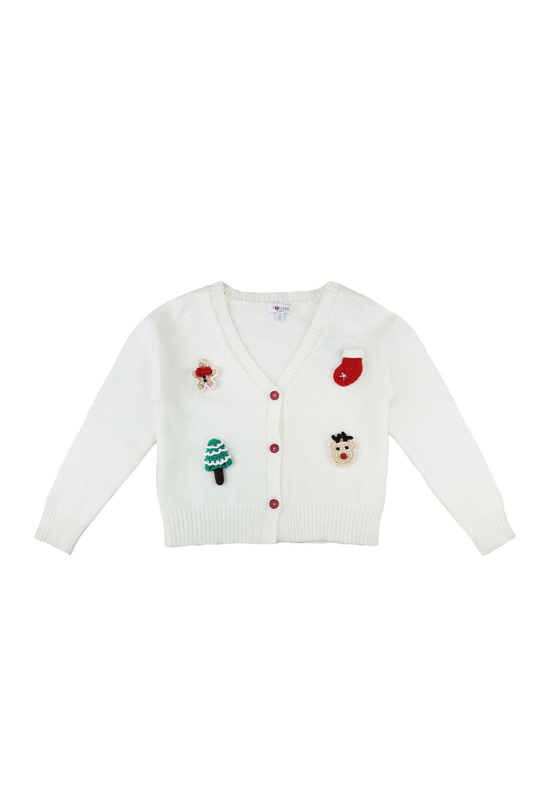 Maglia cardigan in filo con Patch Natalizi