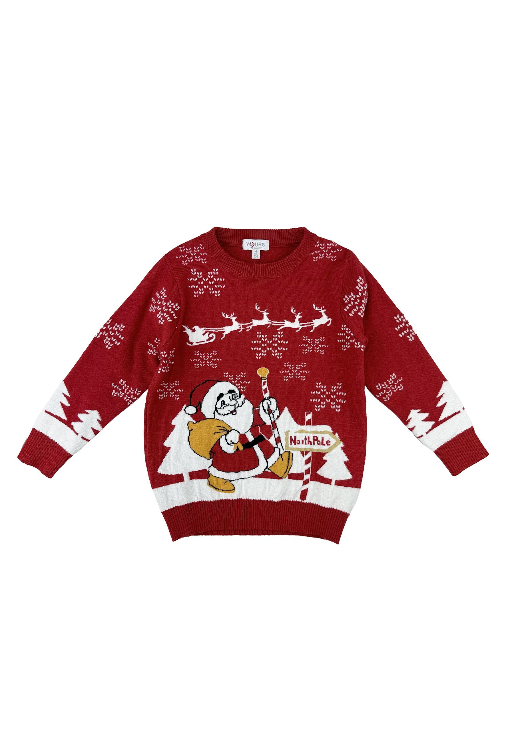 Maglia tema Natalizio Jaquard rosso
