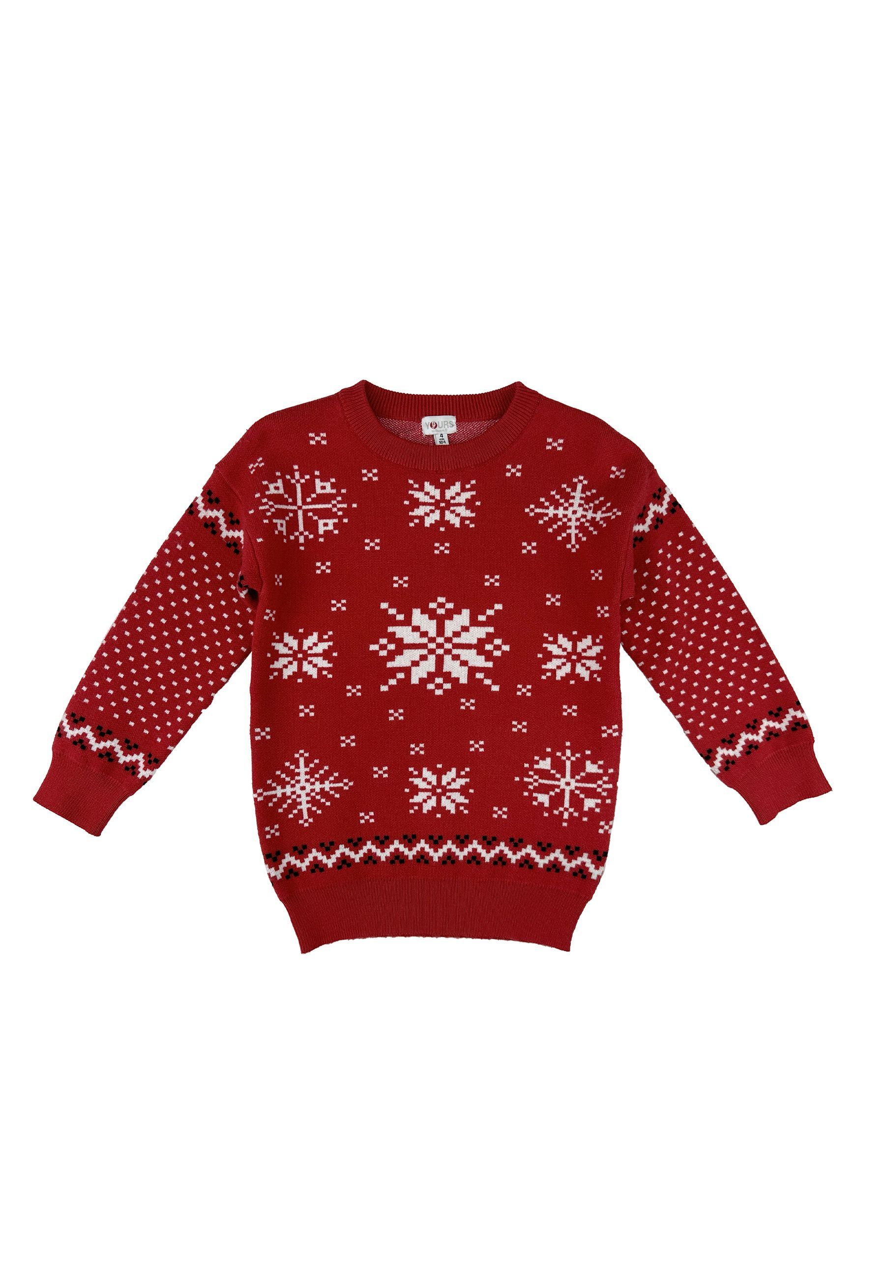 Maglia tema Natalizio Jaquard rosso