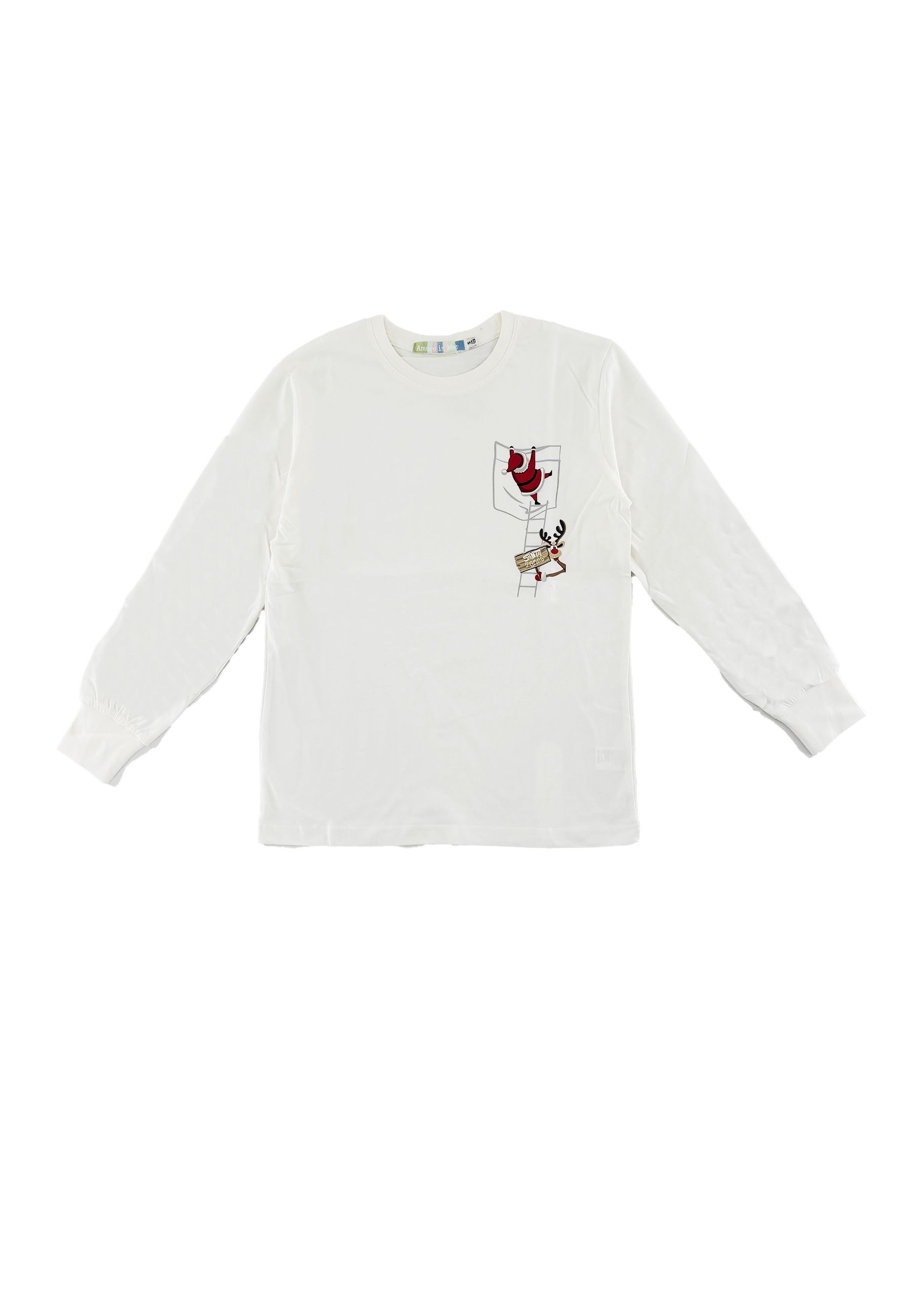 T-shirt girocollo tema Natalizio Bianca