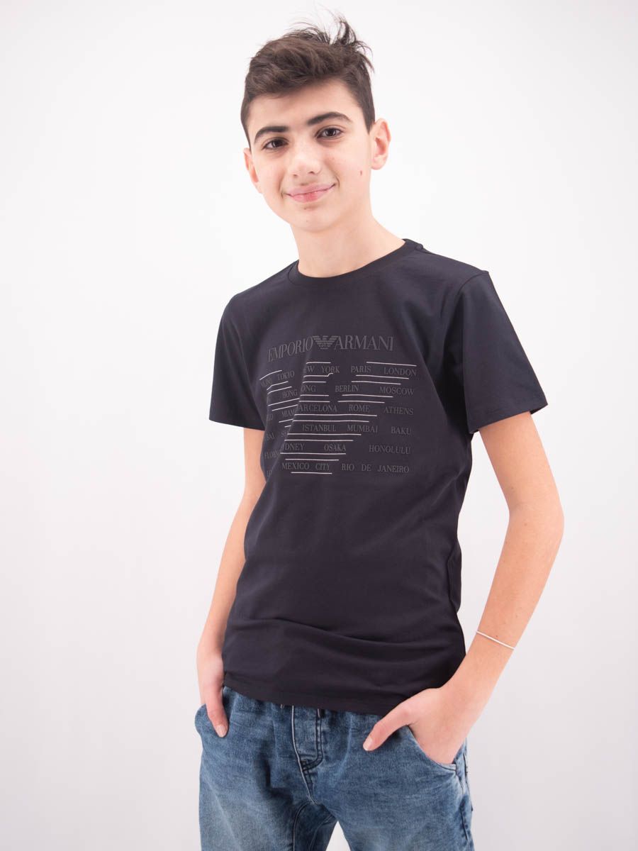 T-shirt manica corta con maxi stampa Emporio