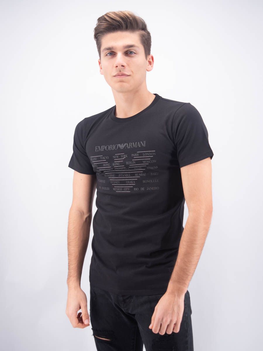 T-shirt manica corta con maxi stampa Emporio