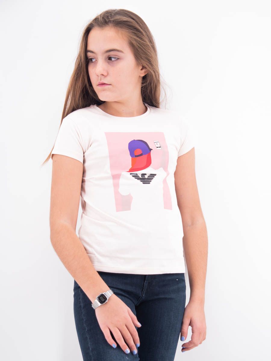 T-shirt manica corta con stampa logo selfie