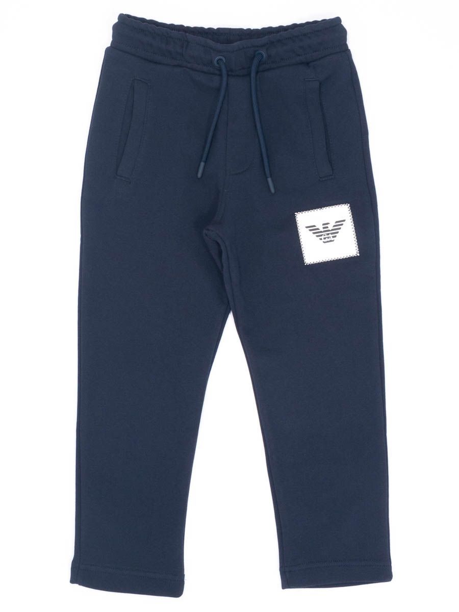 PANTALONI TUTA EMPORIO ARMANI BAMBINO CON TASCHE E LOGO RICAMATO