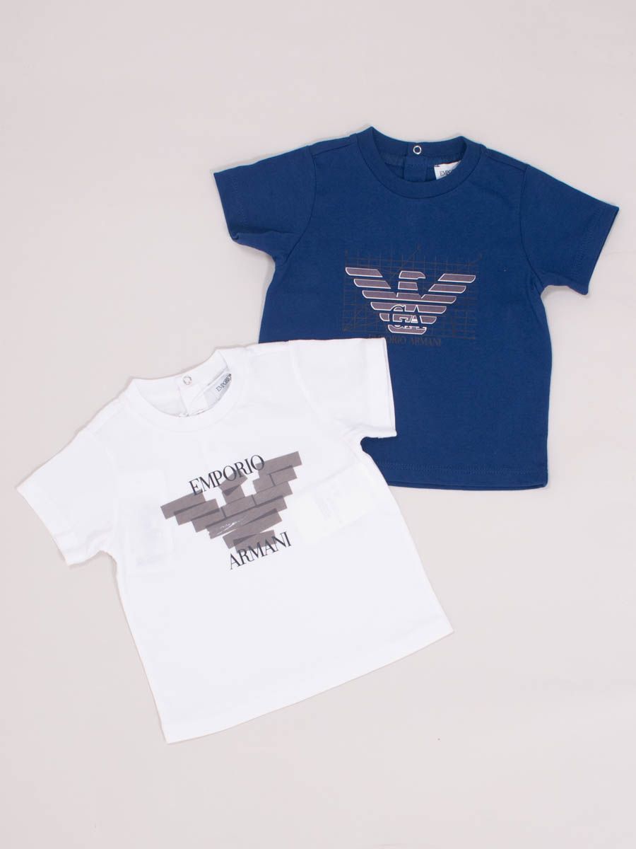 T-shirt set manica corta con stampa logo Emporio