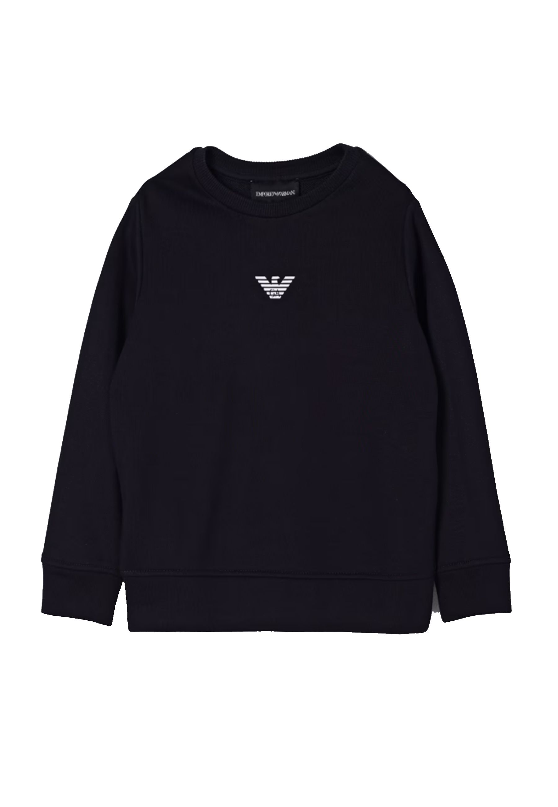 Felpa girocollo logo piccolo tinta unita blu