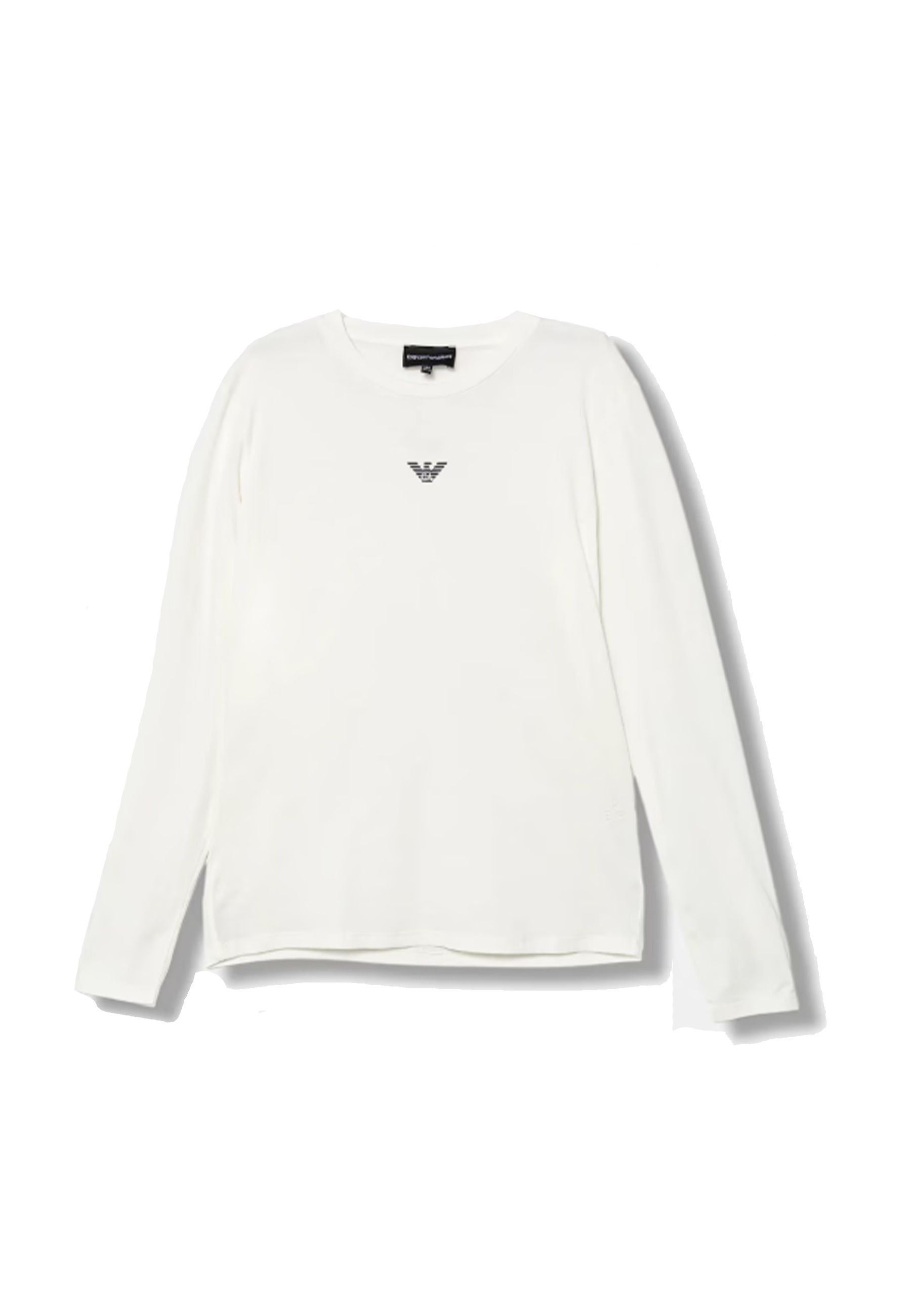 T-shirt girocollo tinta unita bianca blu