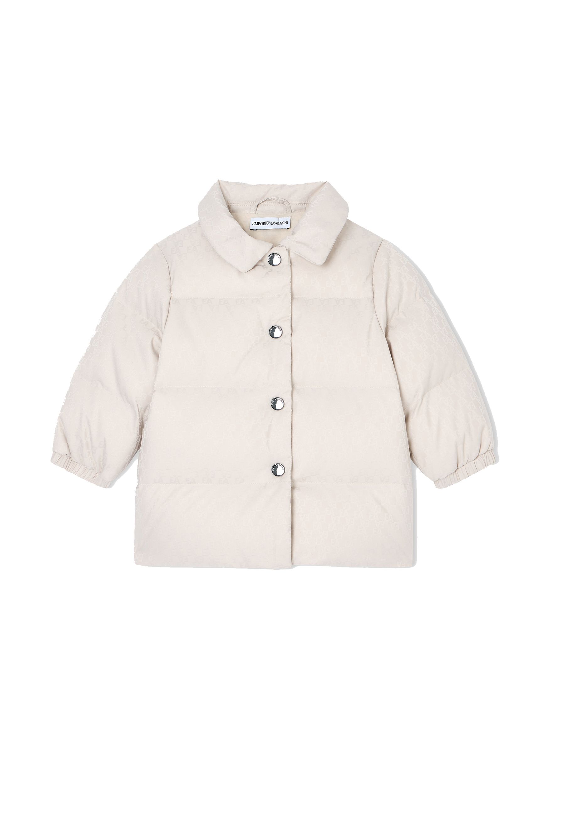 Piumino per noenata con logo jacquard all over