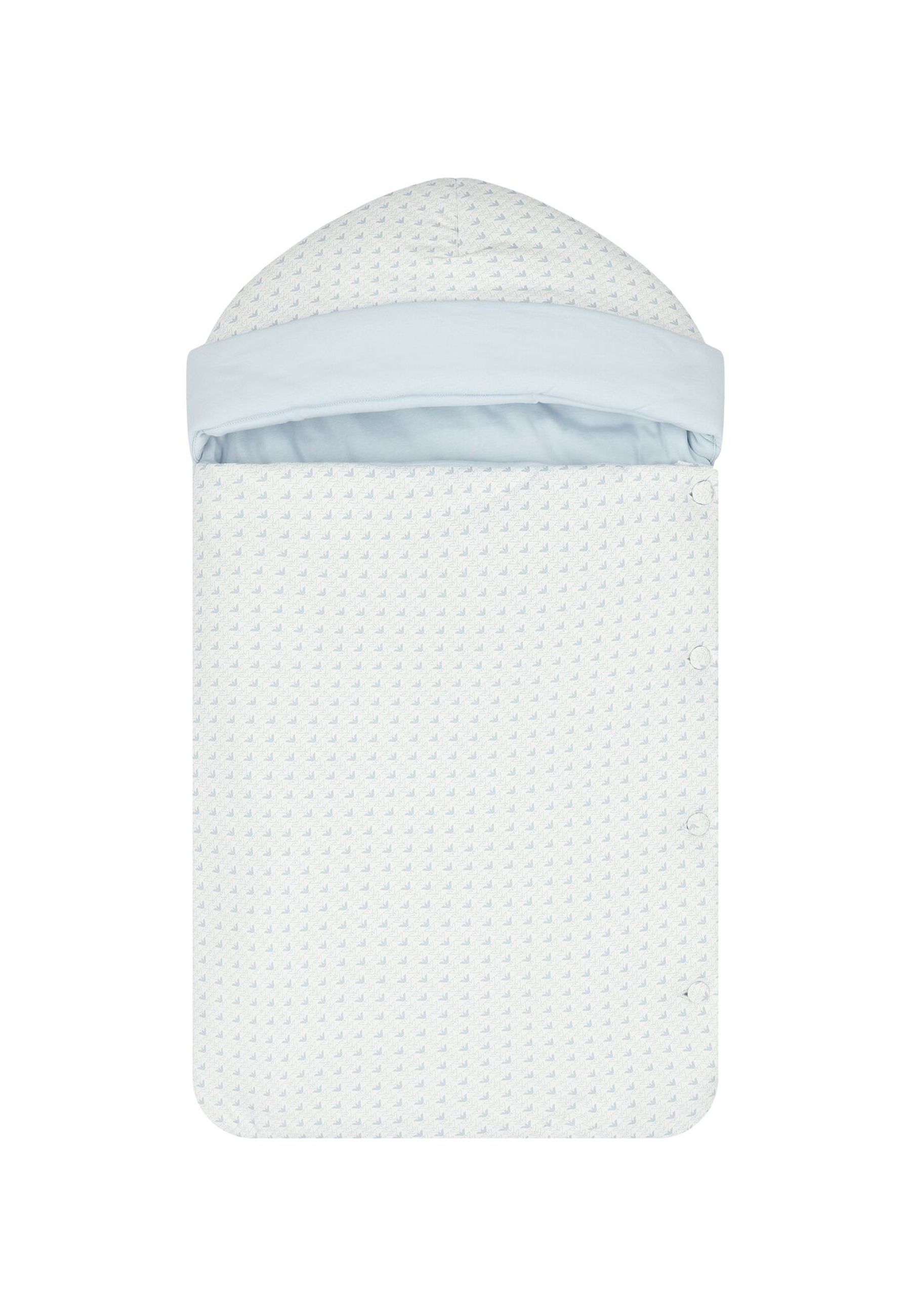 Sacco Neonato Imbottito con logo all over Azzurro