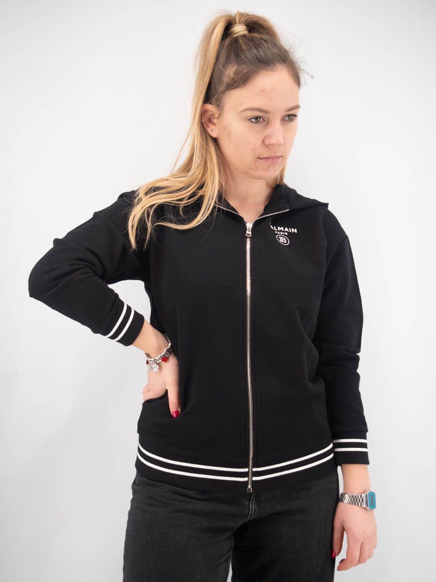 Felpa fullzip con cappuccio e mini logo