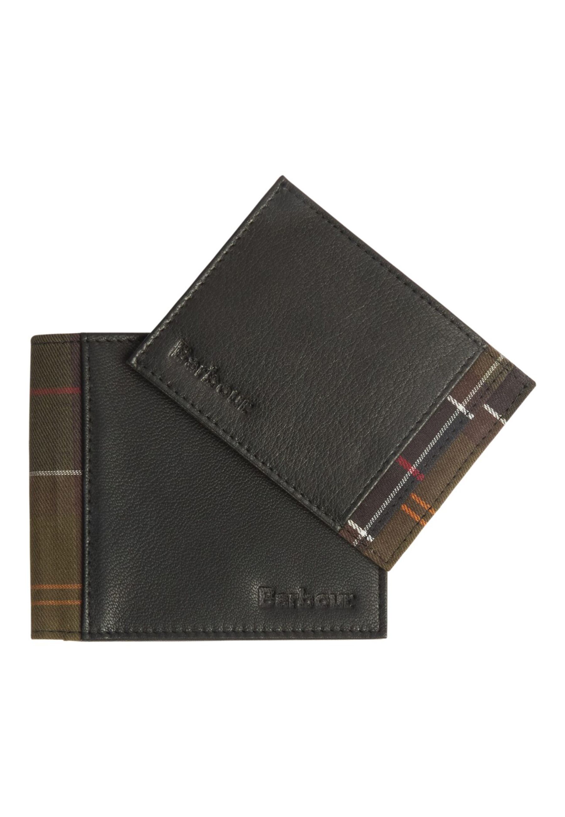Portafoglio set regalo Porta carte e Monete Tartan e Nero