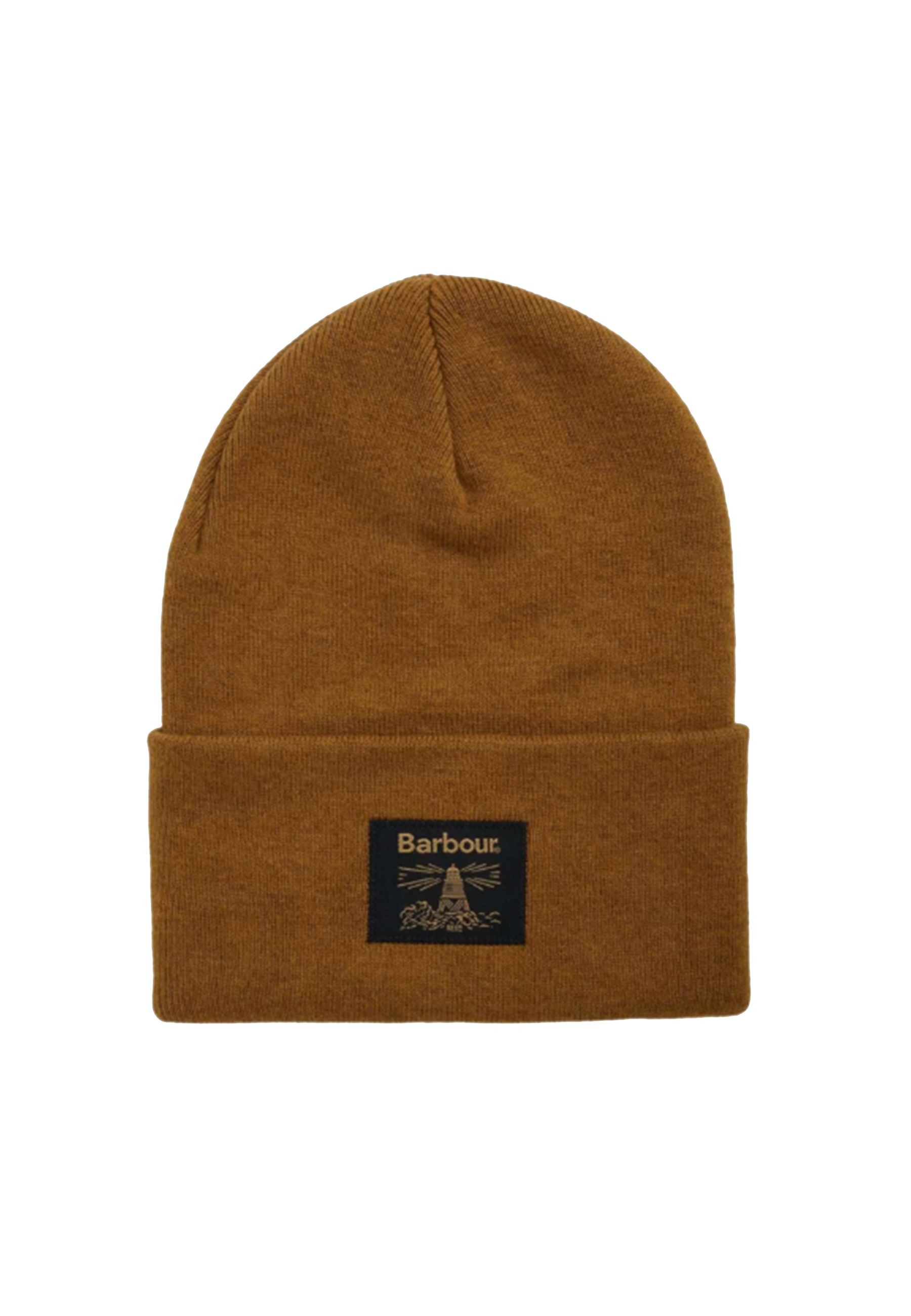 Cappello a zuccotto con risvolto in maglia marrone