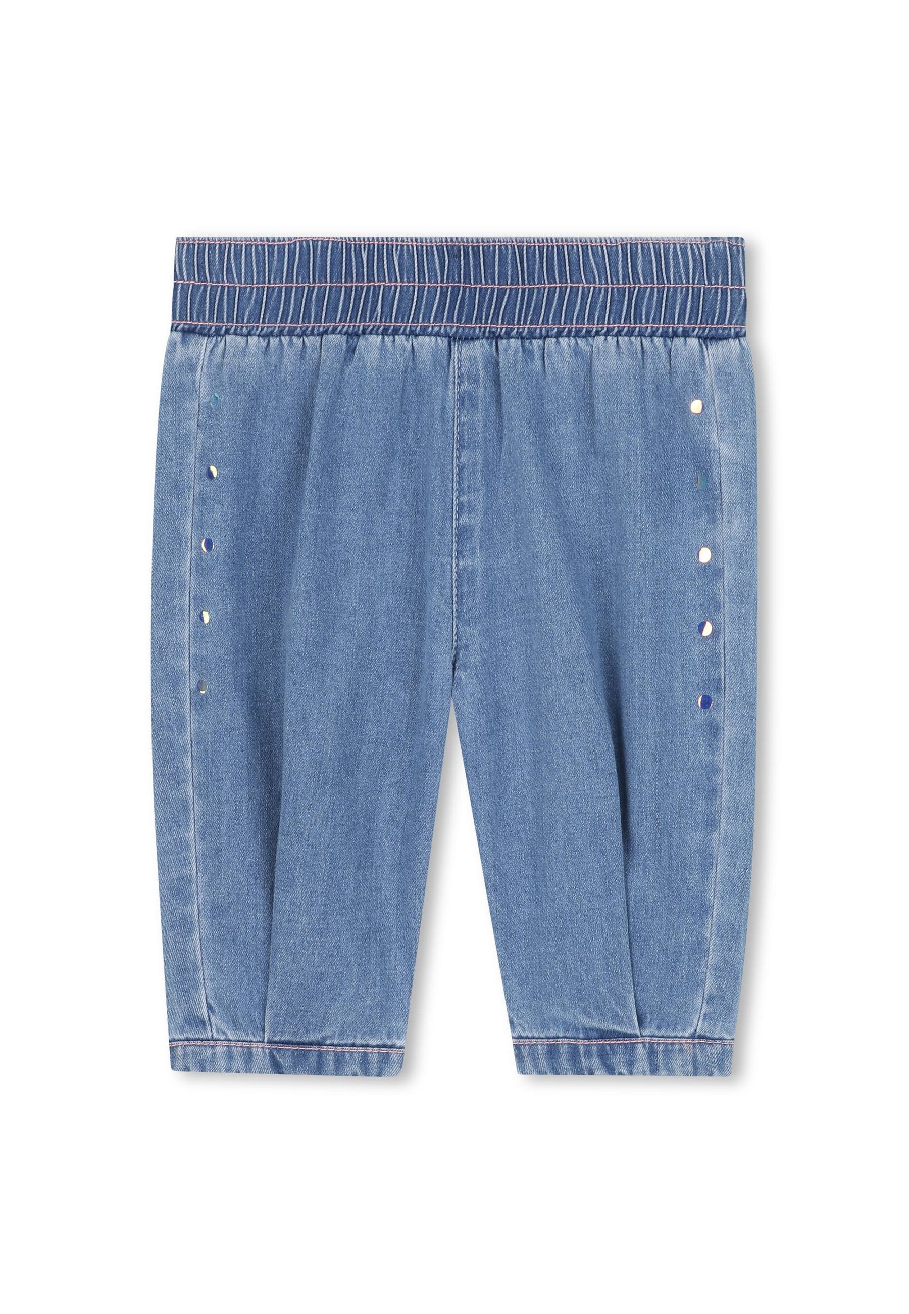 Pantalone con fantasia Pois metalizzato