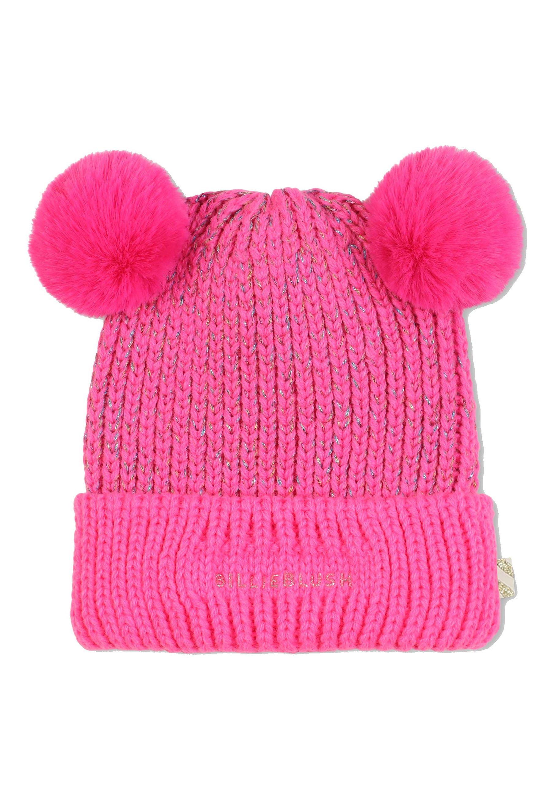 Cappello con doppi pompon in pelliccia