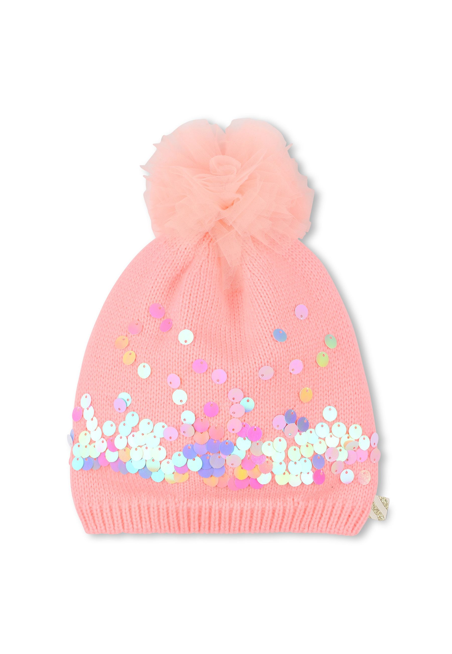 Cappello a maglia colorato con grandi paillettes