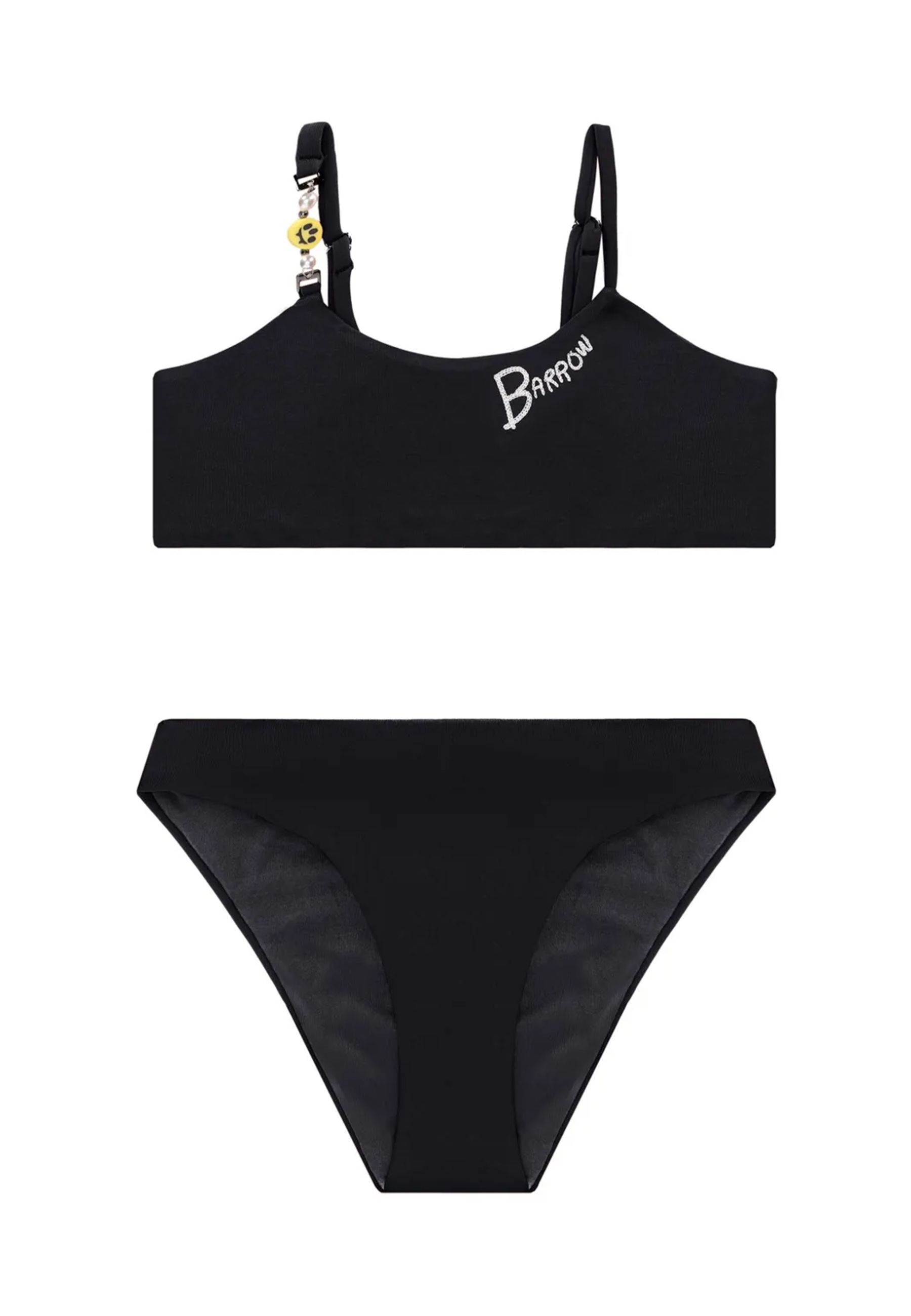 Costume bikini per bambina con logo e smile