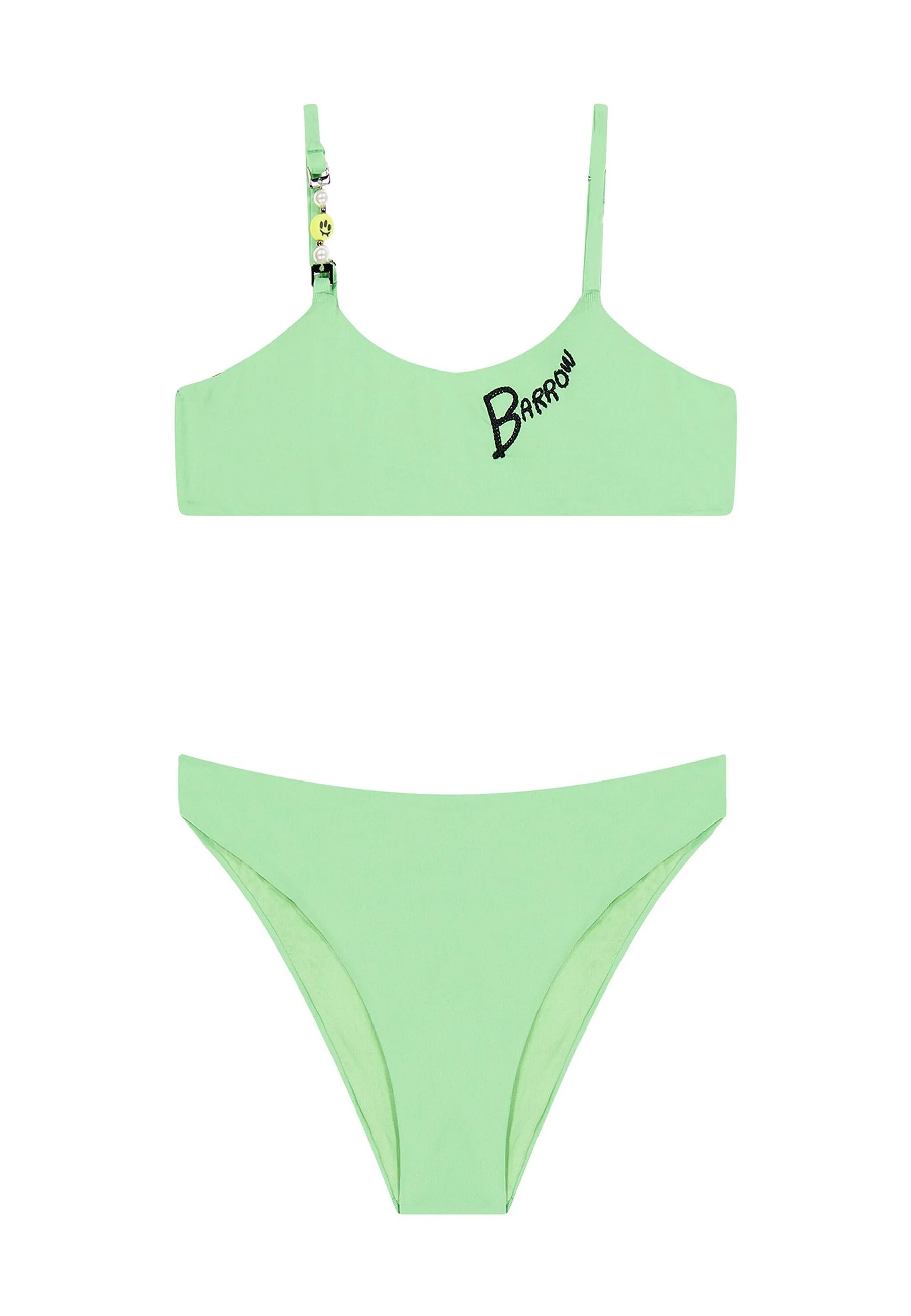 Costume bikini per bambina con logo e smile