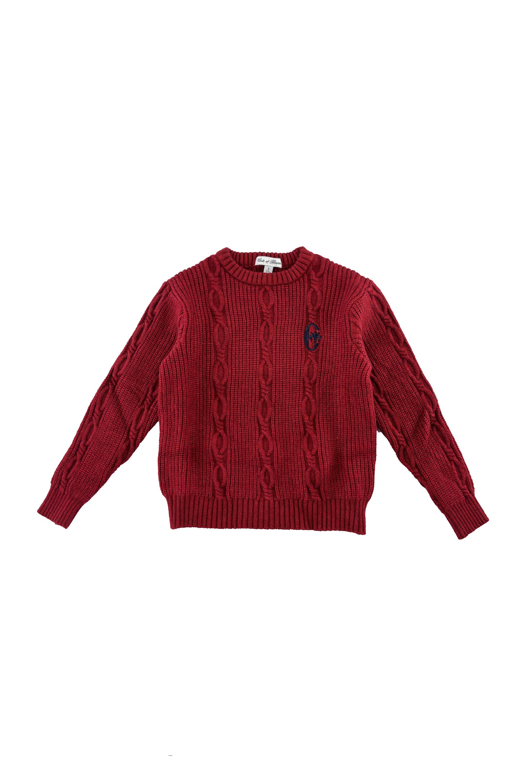 Maglia girocollo ricamato Panna
