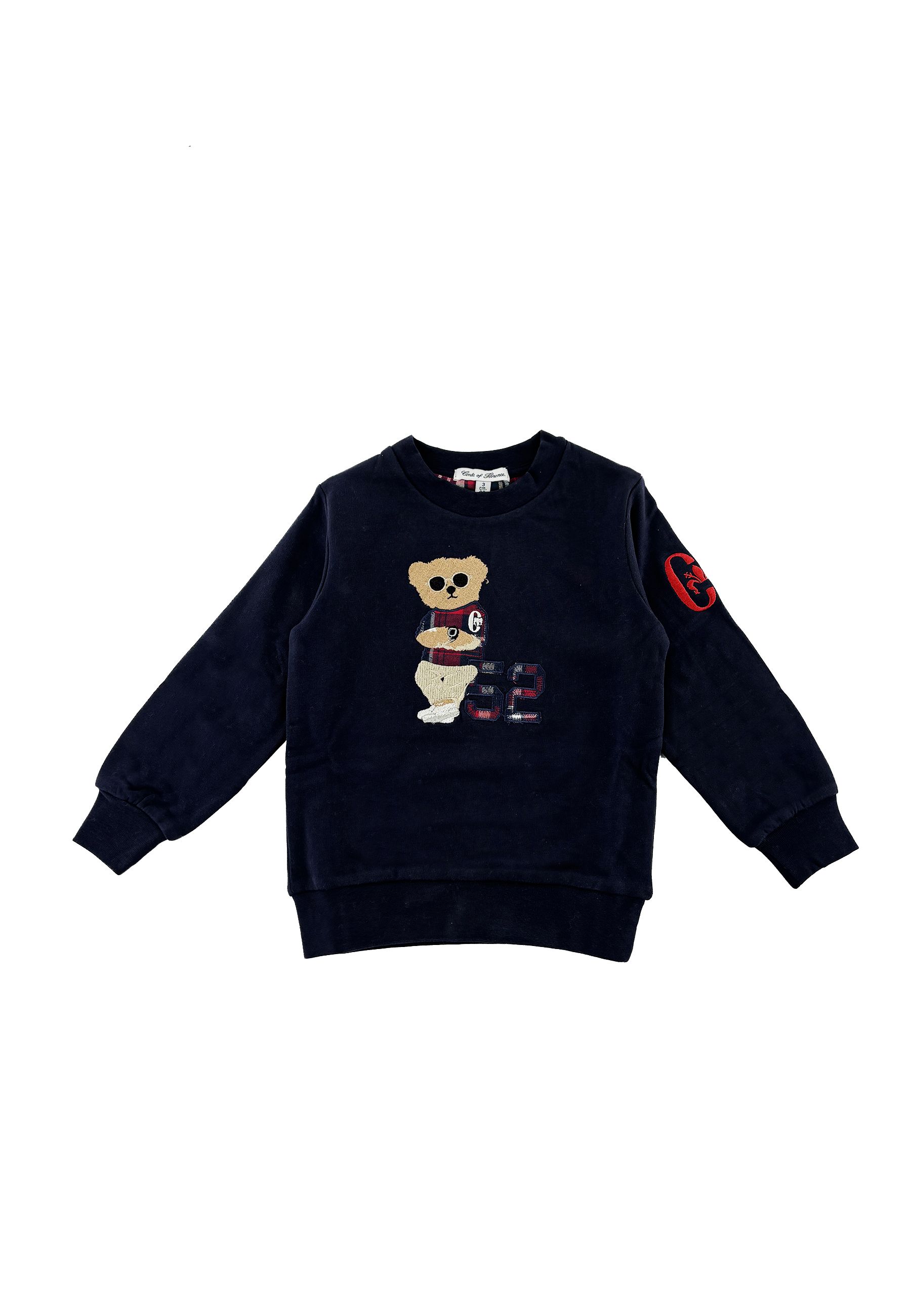 Felpa girocollo Bear  blu