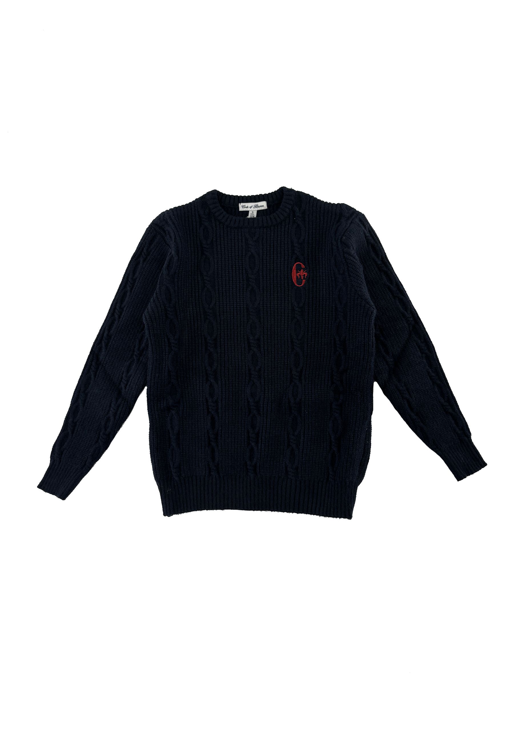 Maglia girocollo ricamato Blu