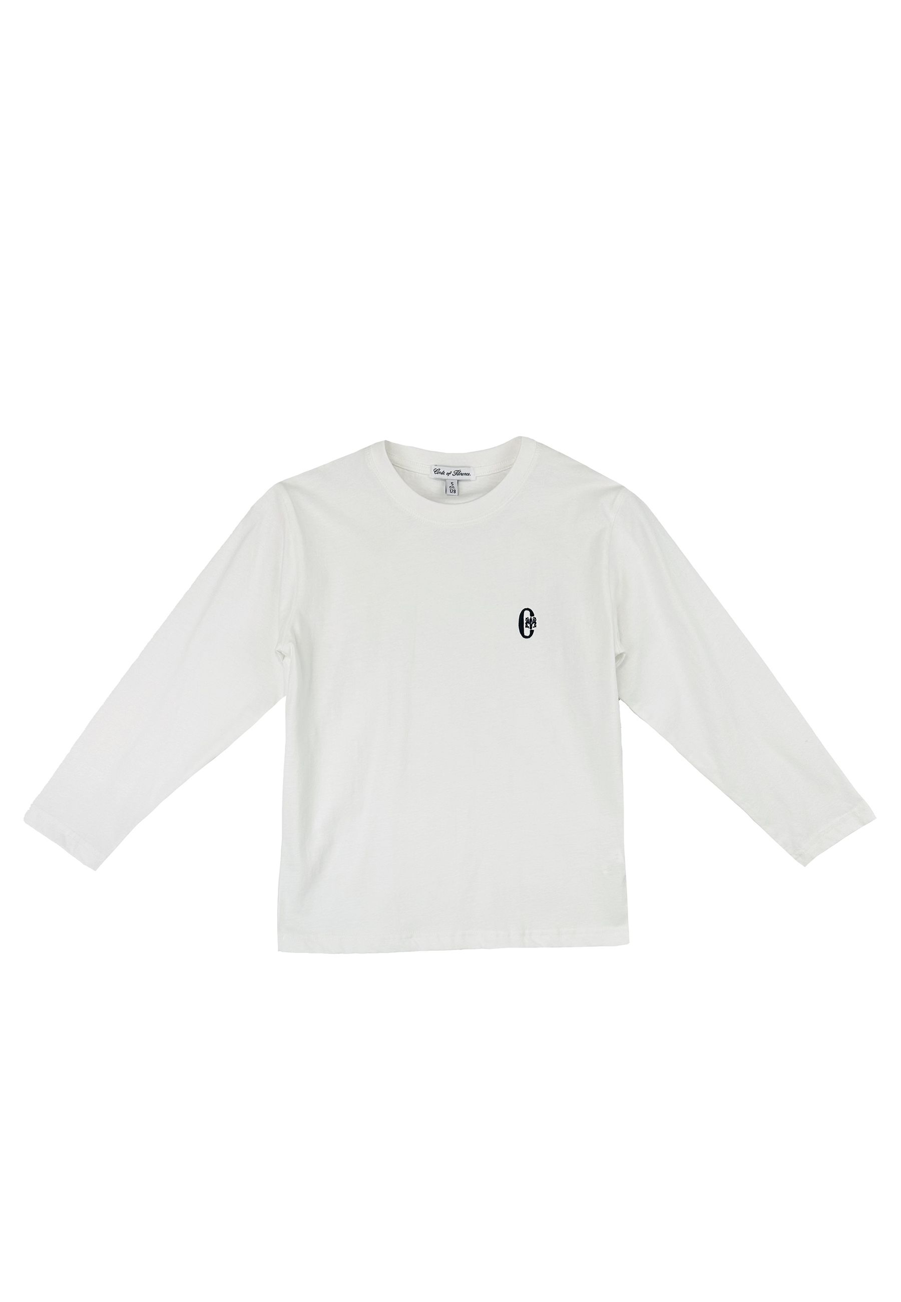 T-shirt girocollo tinta unita manica lunga blu