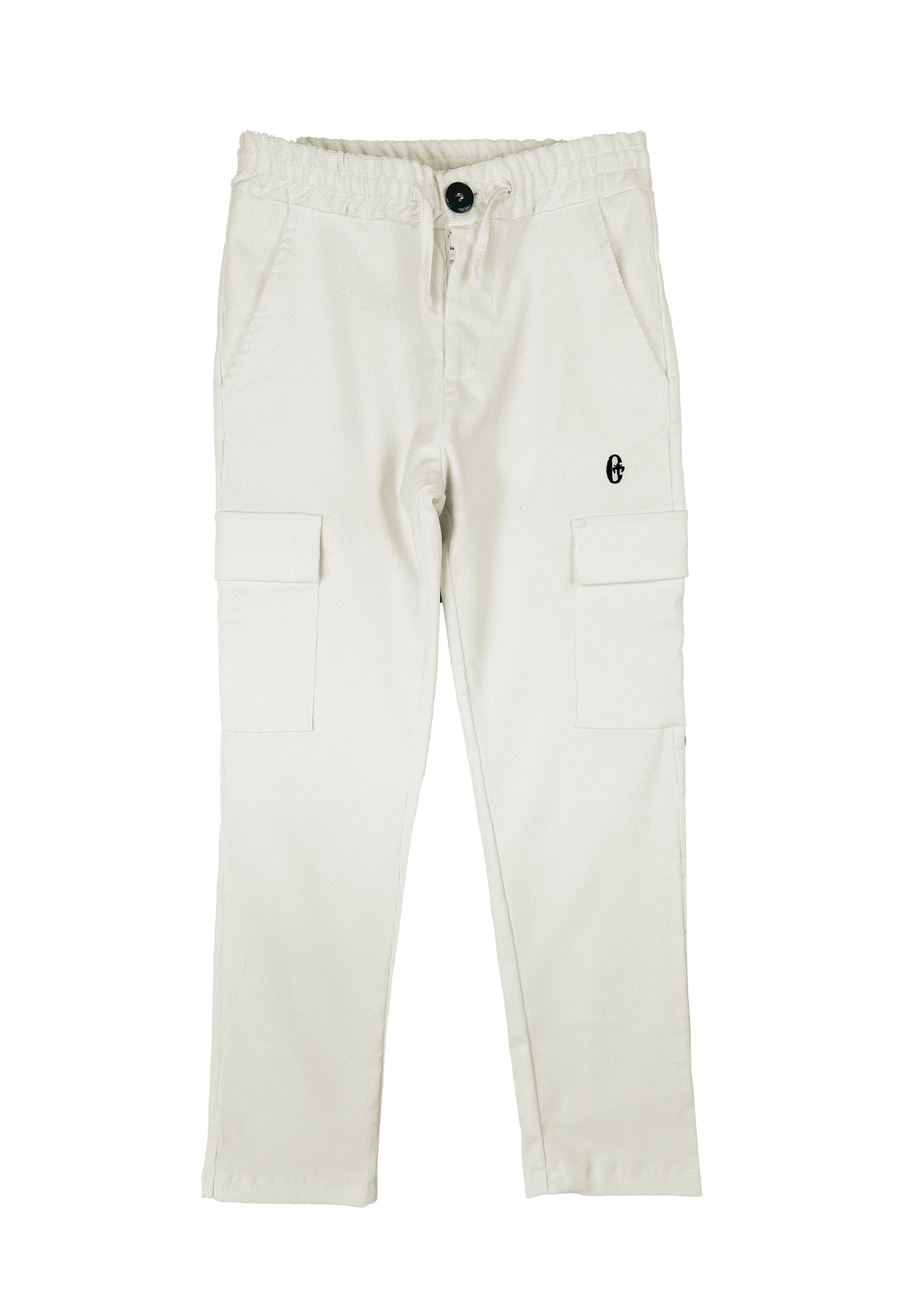 Pantalone in velluto Blu cargo con elastico