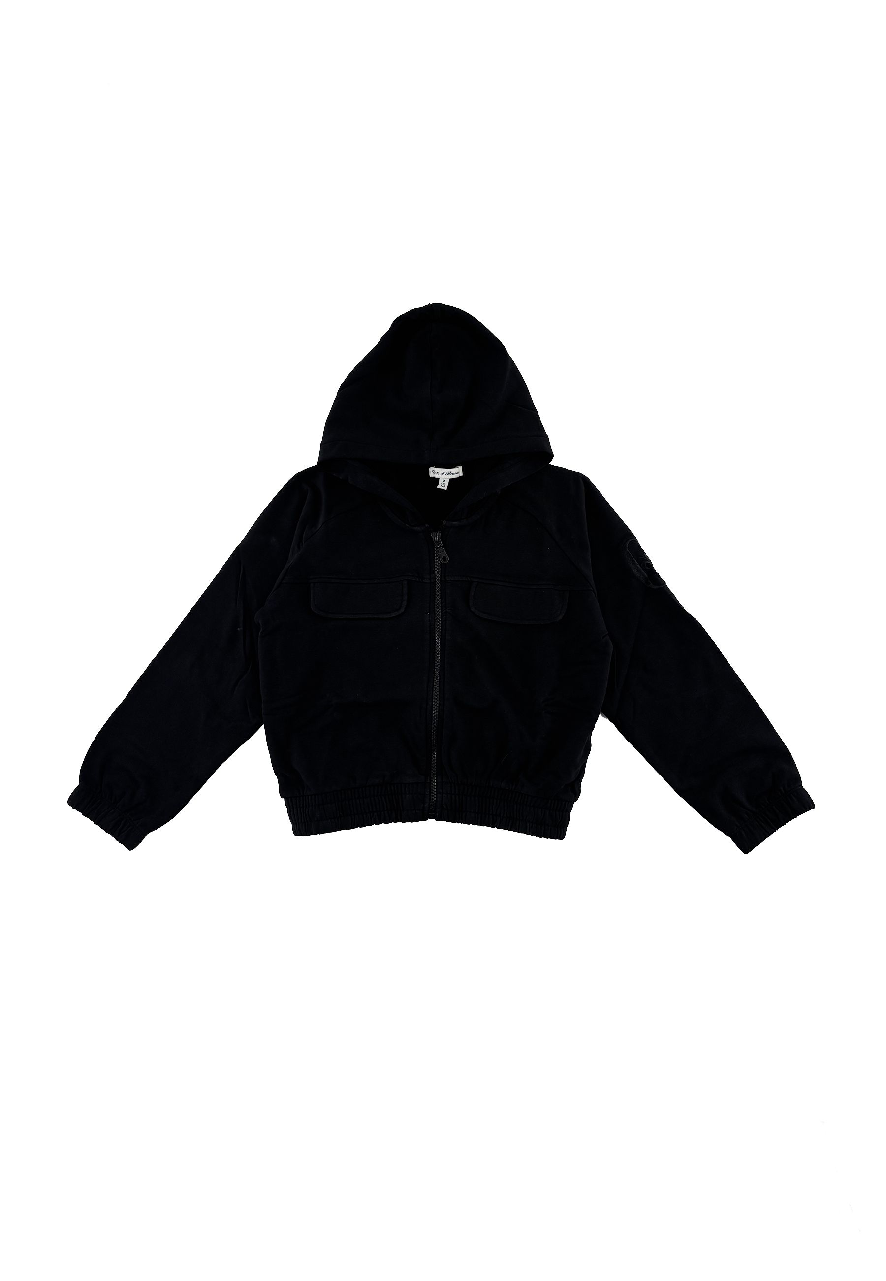 Felpa full Zip con Cappuccio bianco panna