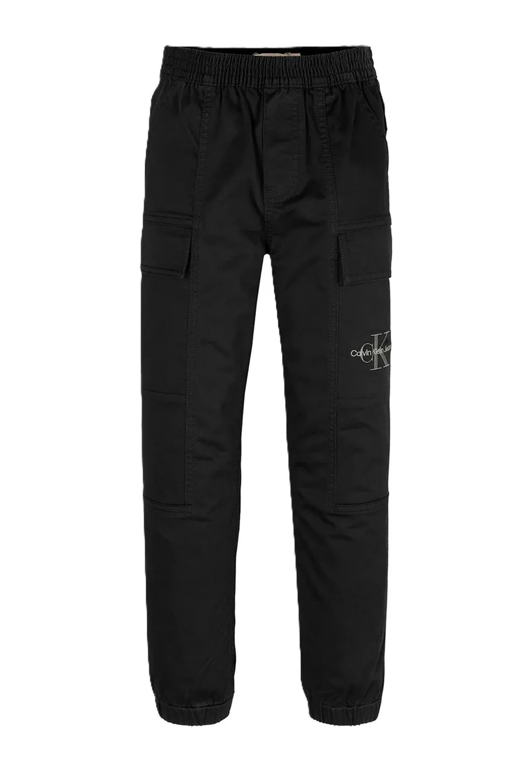 Pantalone Neri cargo essenziali in tessuto elasticizzato