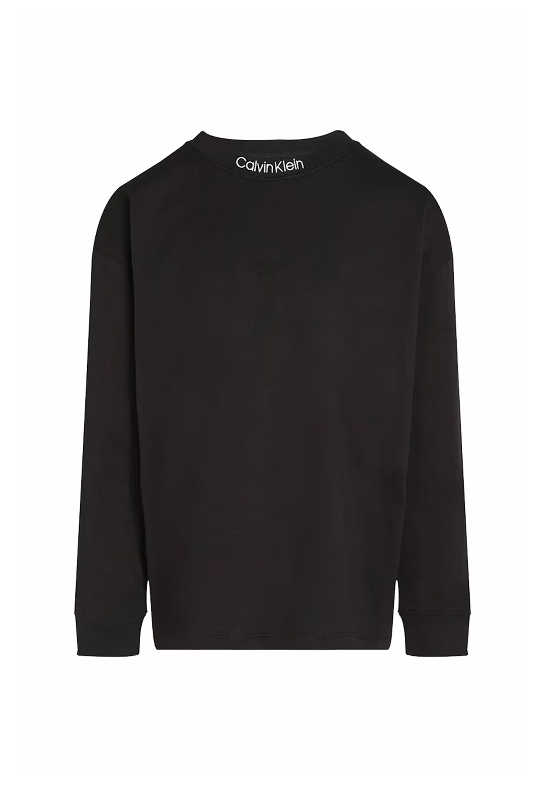 T-shirt nera con logo ck ricamo
