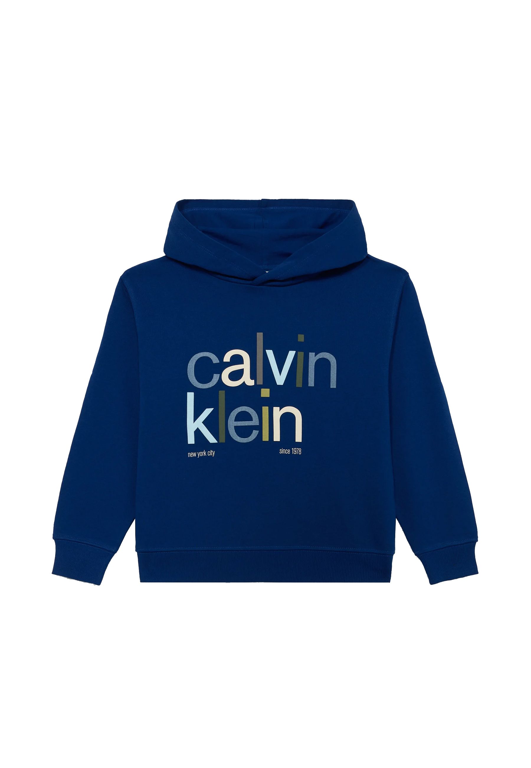 Felpa con cappuccio e grafica terry con logo a colori