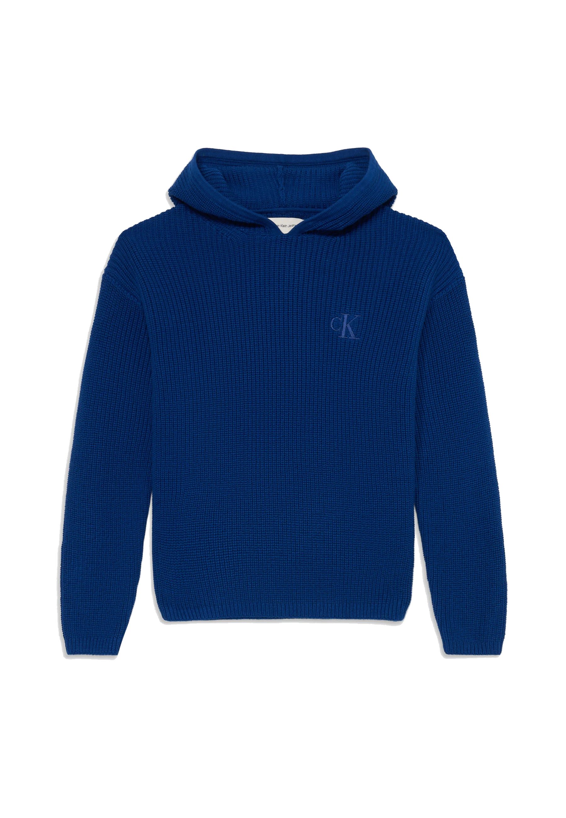 Maglia felpa con cappuccio in maglia a costine