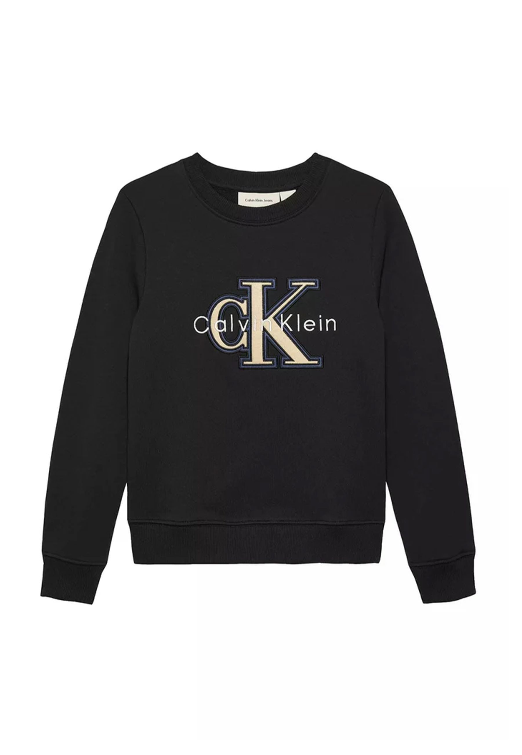Felpa girocollo nero con Logo 