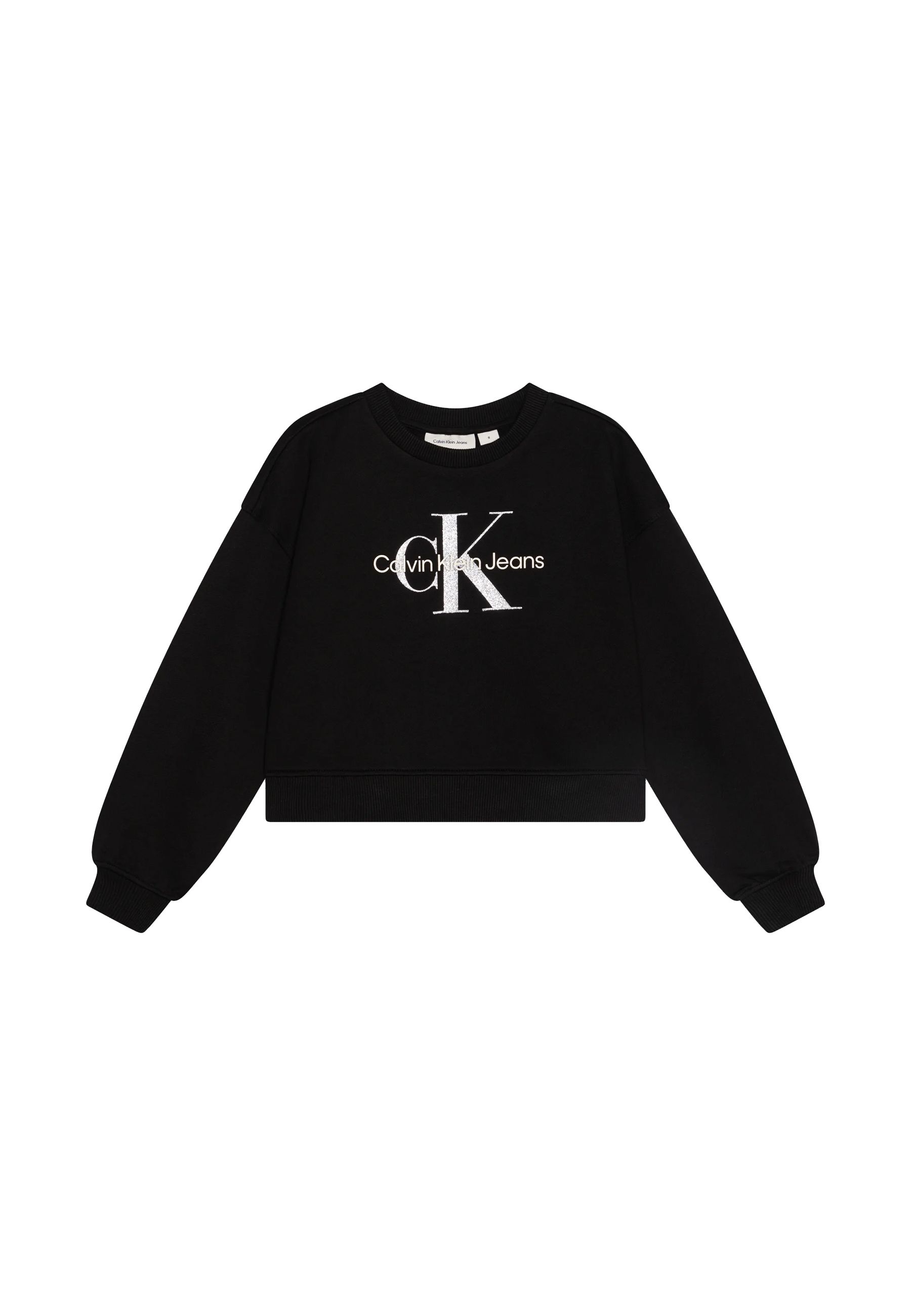 Felpa girocollo glitter monologo