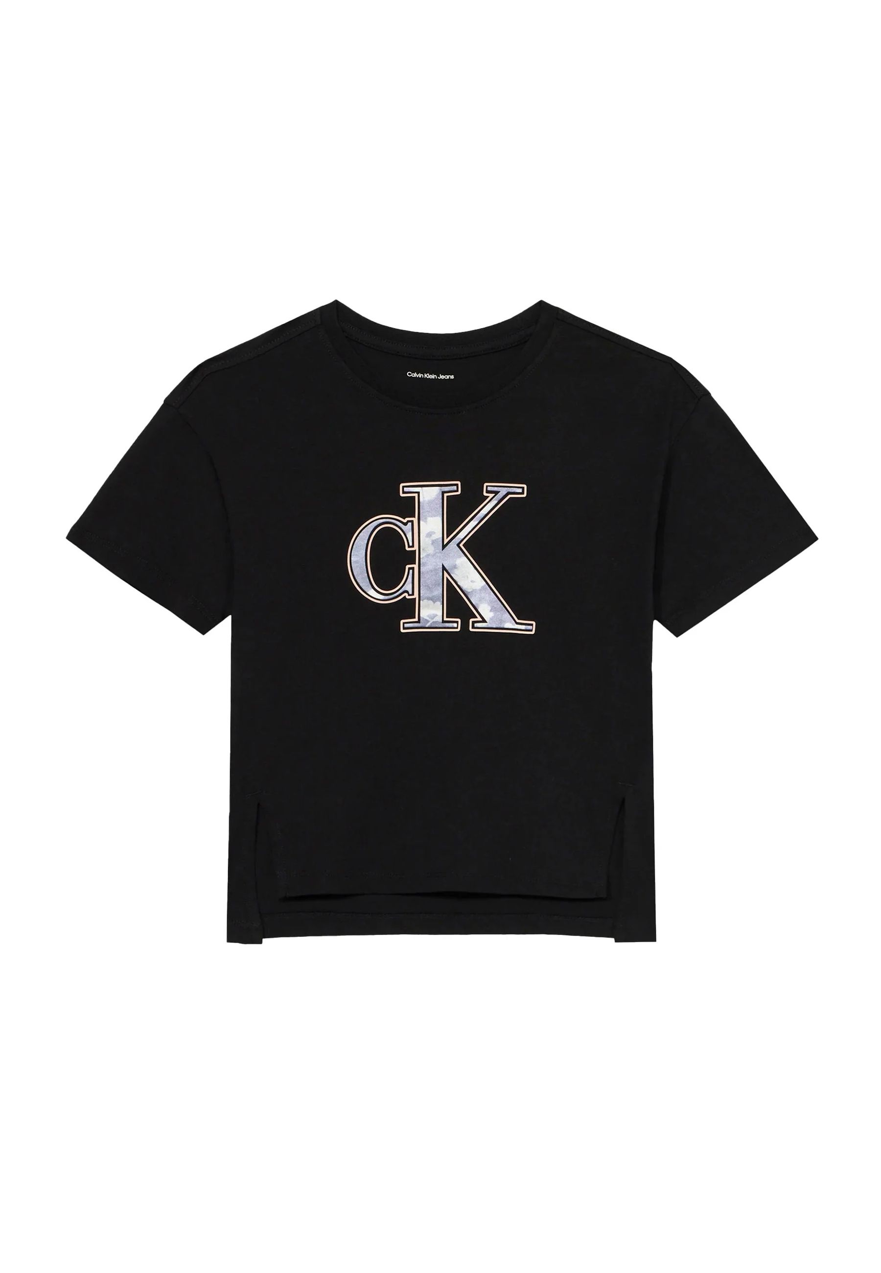 T-shirt corta in cotone monologo