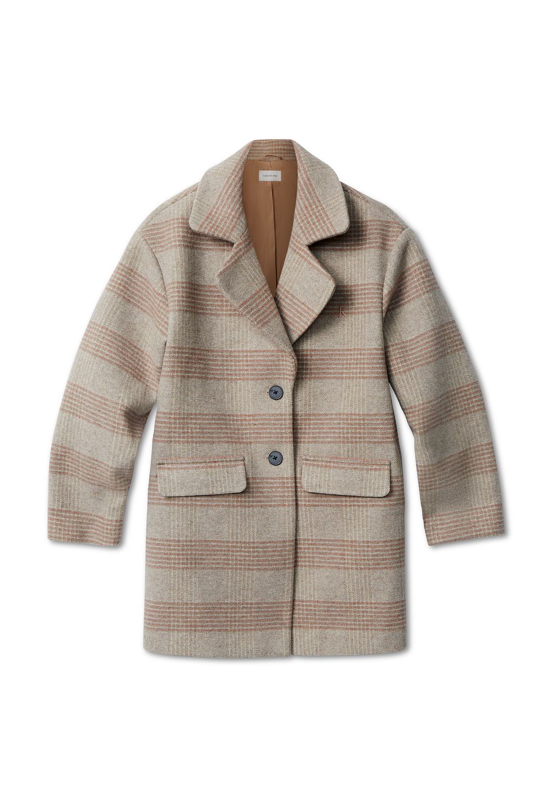 Cappotto cappotto di lana a quadri