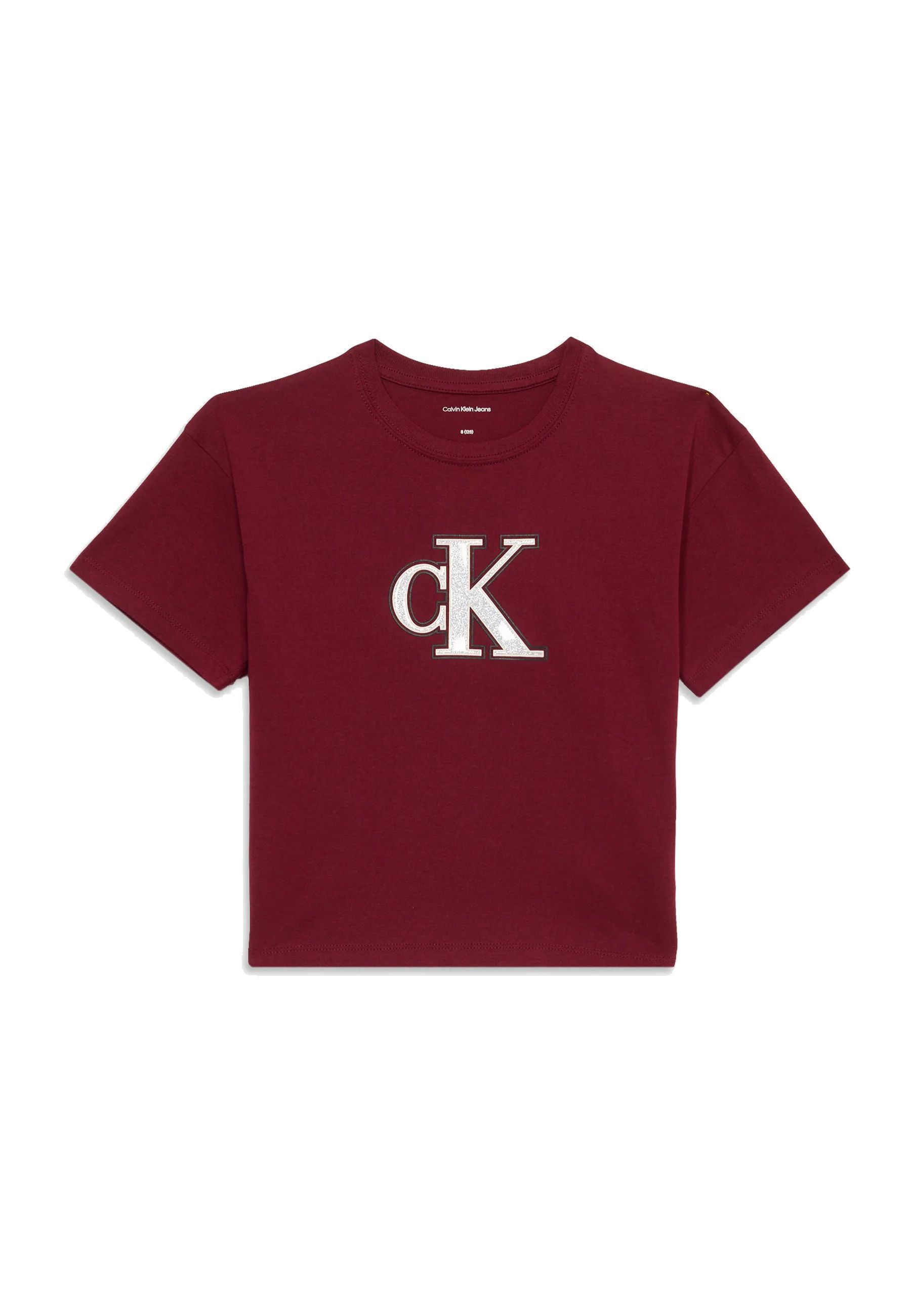T-shirt rossa con grafica festiva