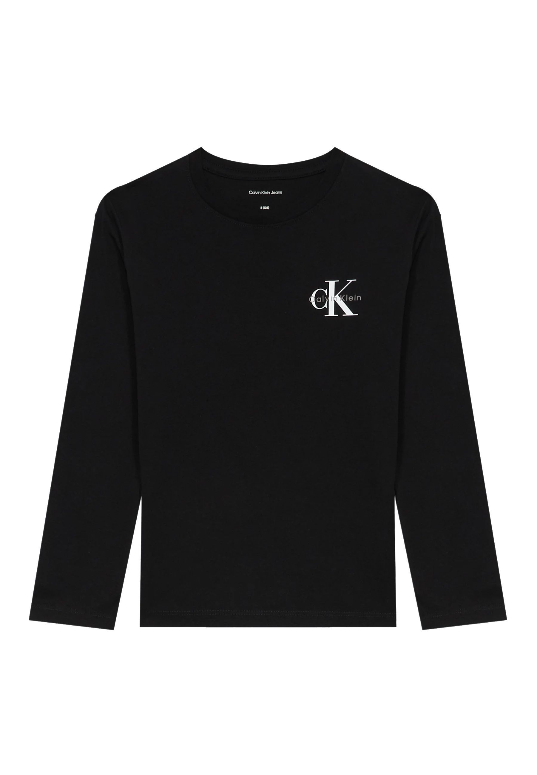 T-shirt girocollo nera a taglio dritto