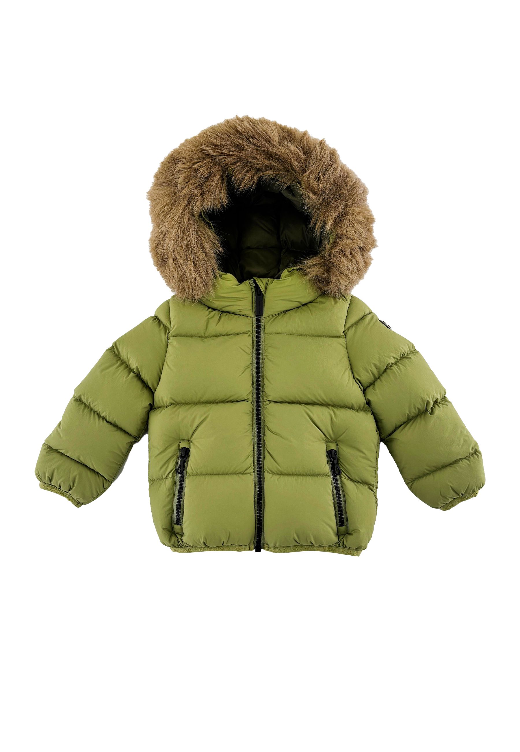Piumino in Nylon con Pelliccia Staccabile