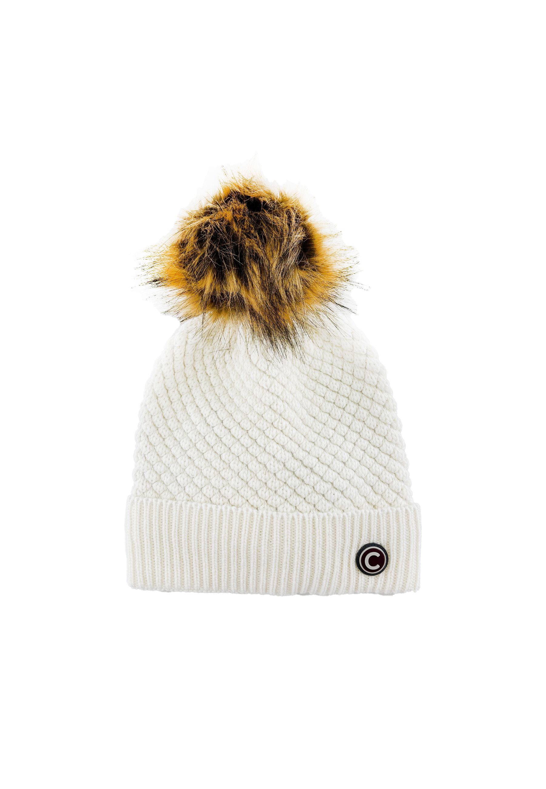 Cappello Nero con pon pom in pelliccia