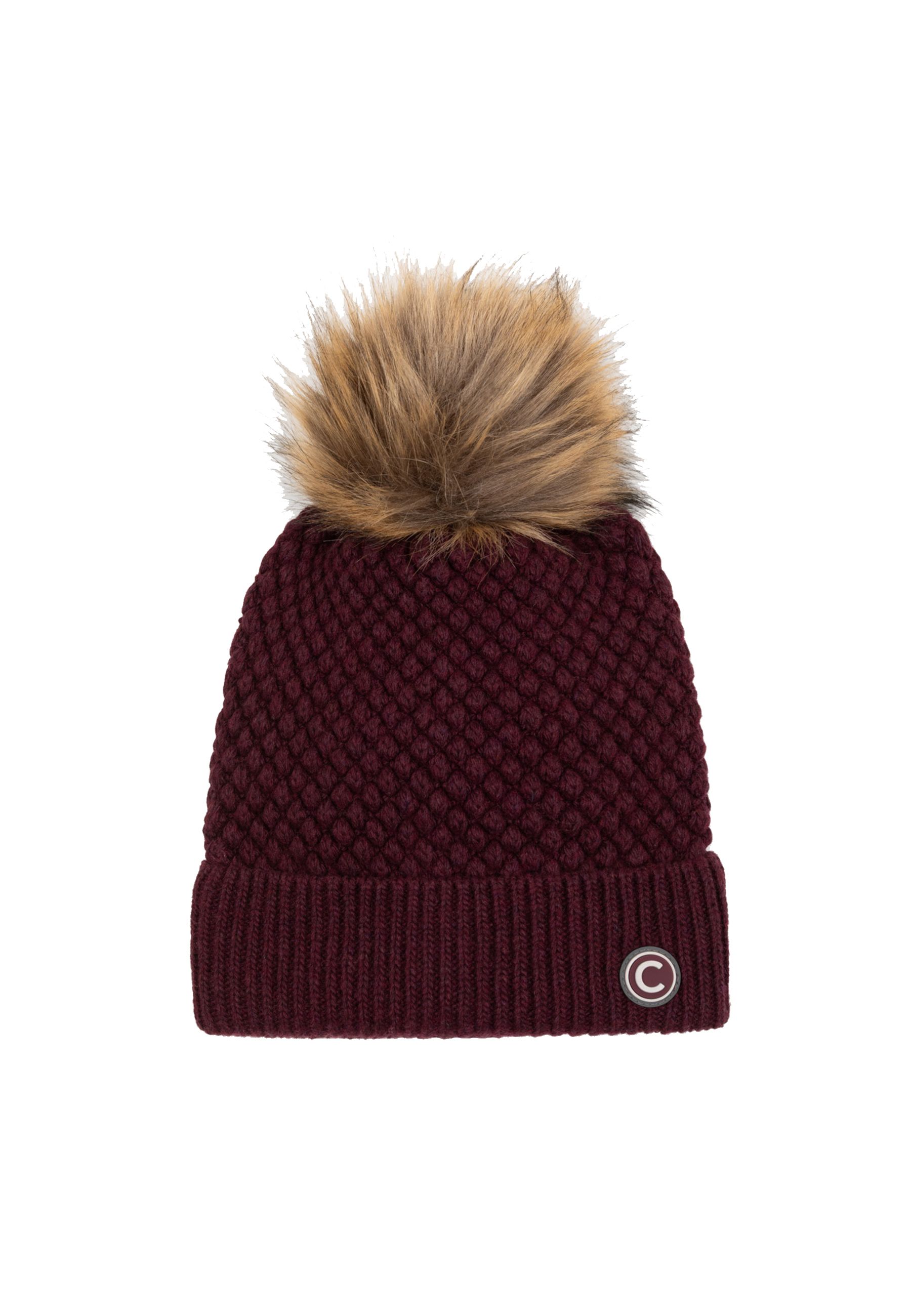Cappello Nero con pon pom in pelliccia
