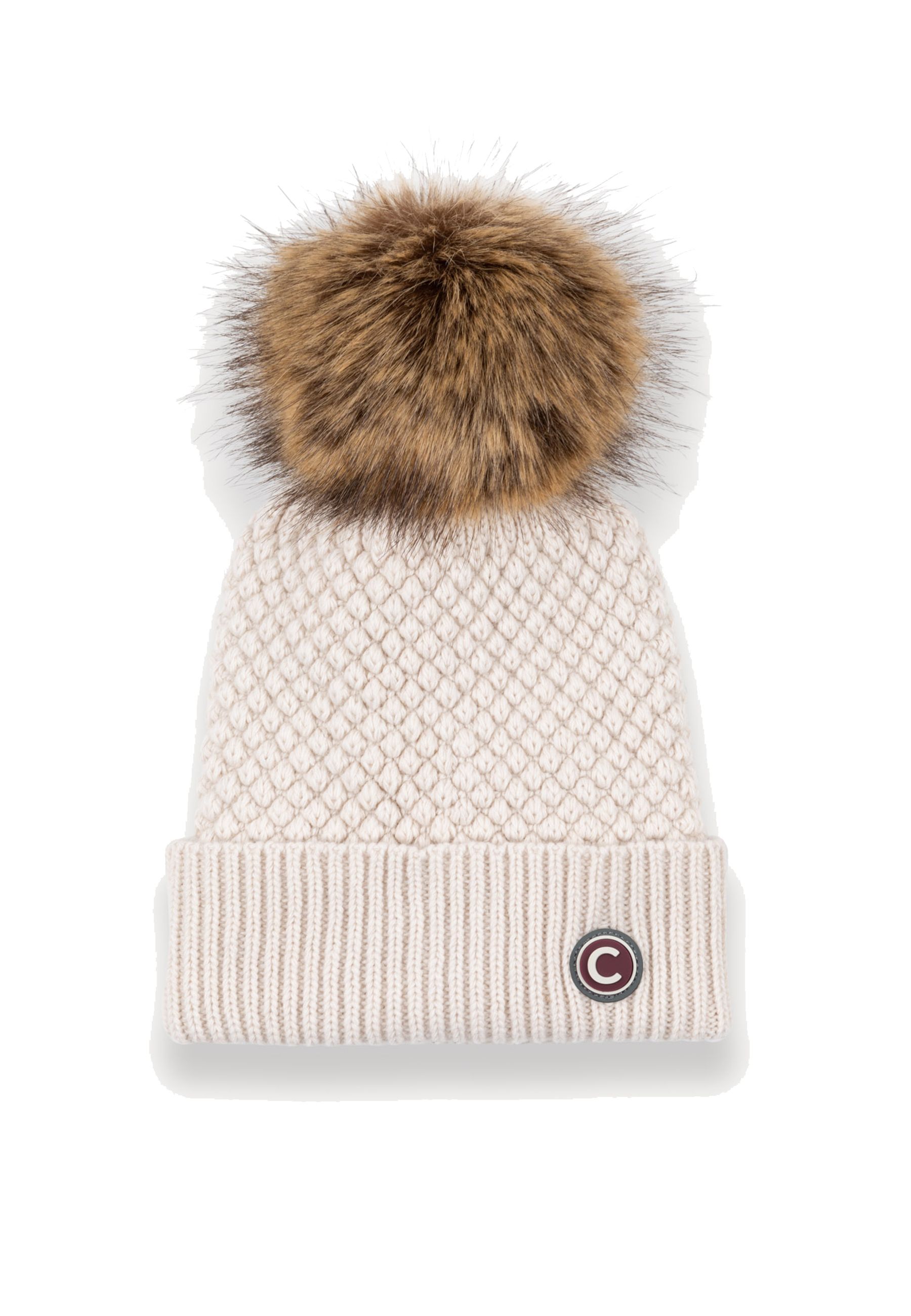 Cappello Nero con pon pom in pelliccia
